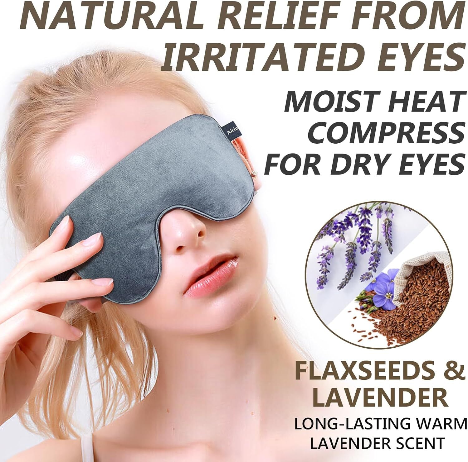 Microwave Activated Warm Eye Compress for Dry Eyes, Blepharitis & Stye, Heated E