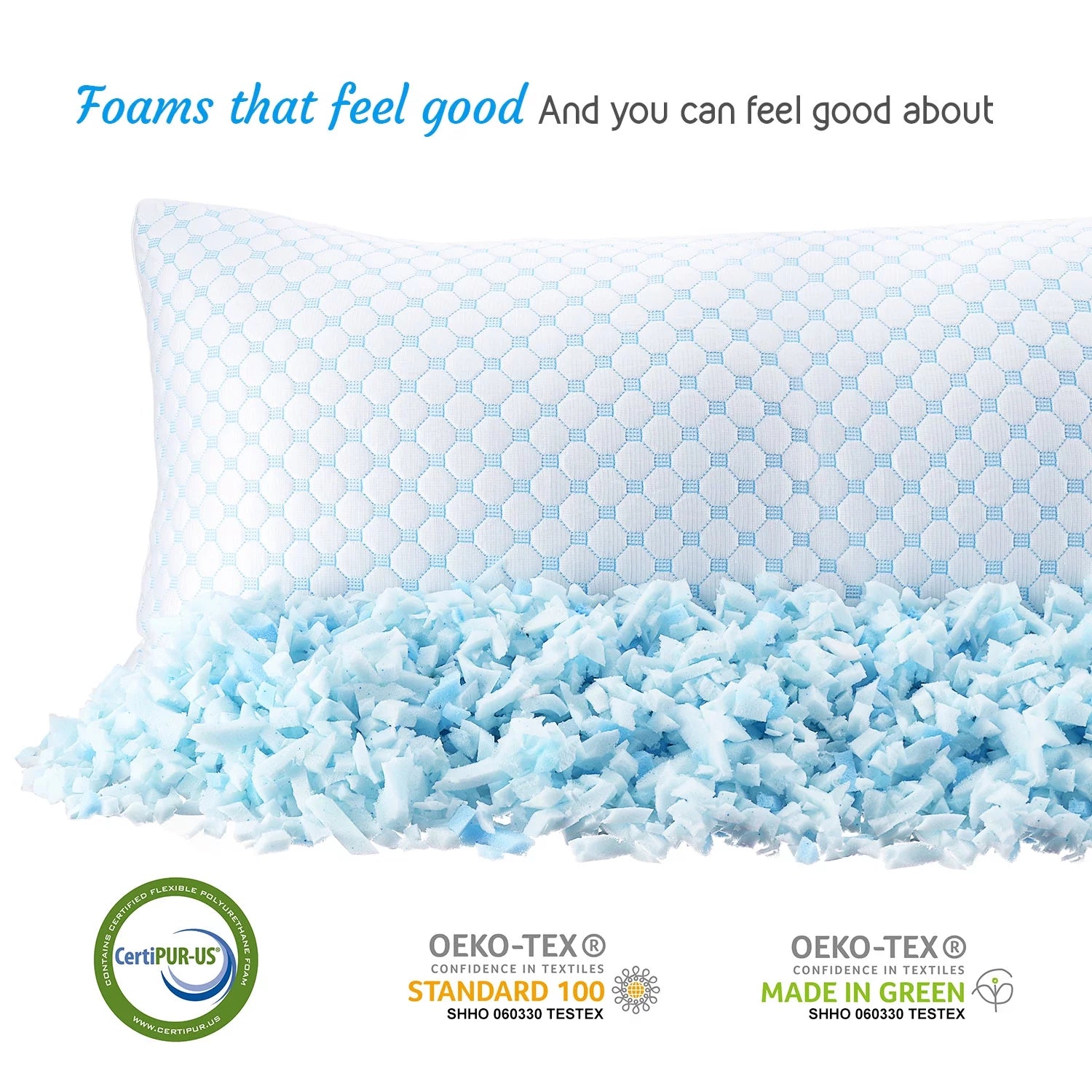 Virtu Temperature Regulating Reversible Small Toddler Pillow for Sleeping 1 - 3 Cooling Pillow, Toddler Memory Foam Pillow for Kids, 13" X 18"