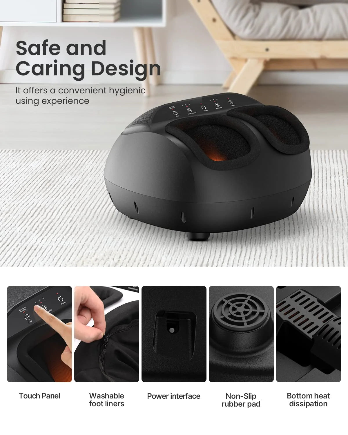Foot Massager Machine with Heat, Shiatsu Deep Kneading, Birthday Gifts for Mom Dad Men,Fit’S Feet up to Men Size 12 Remote Control