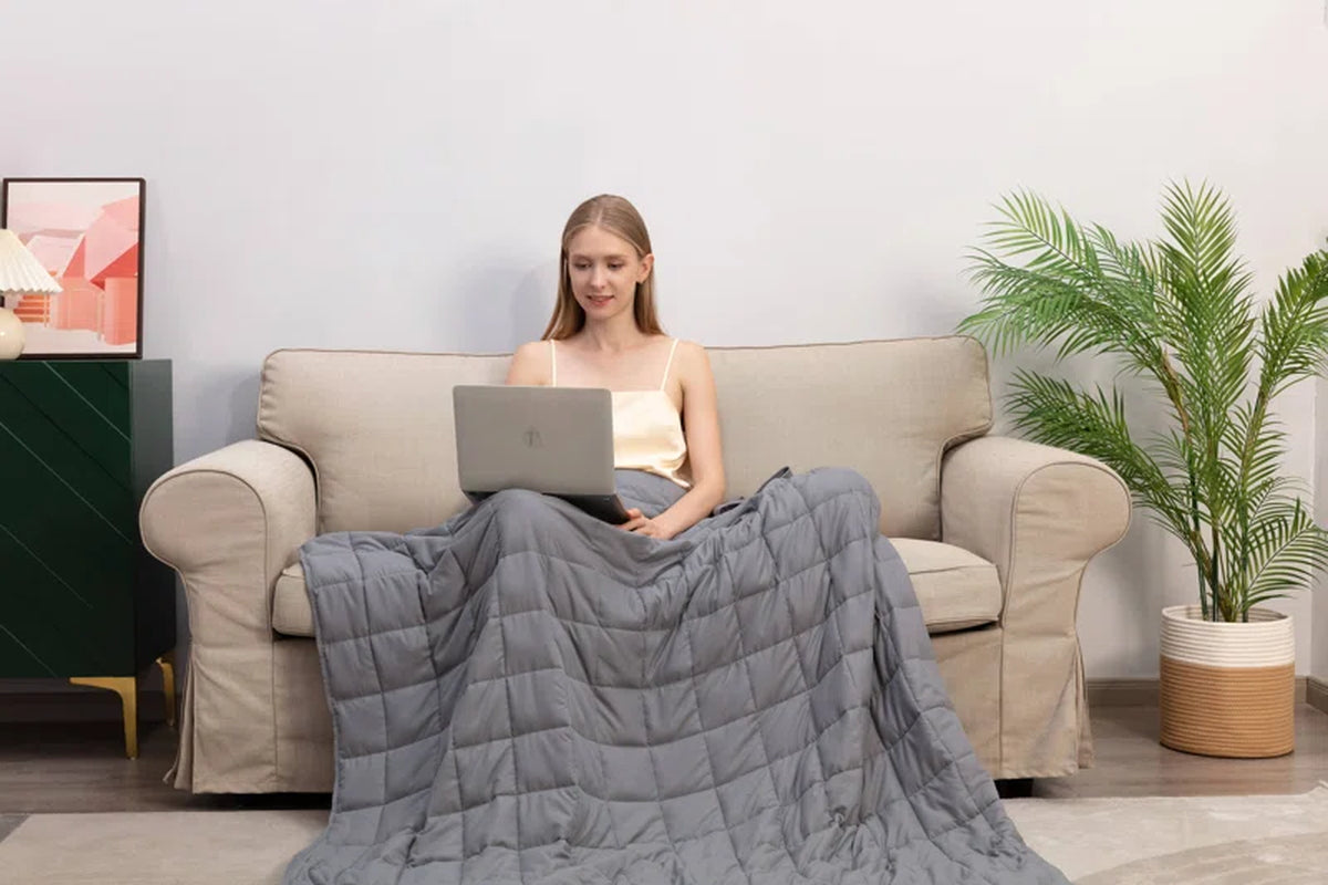 Weighted Blanket with Premium Glass Beads, Cooling Breathable Heavy Blanket