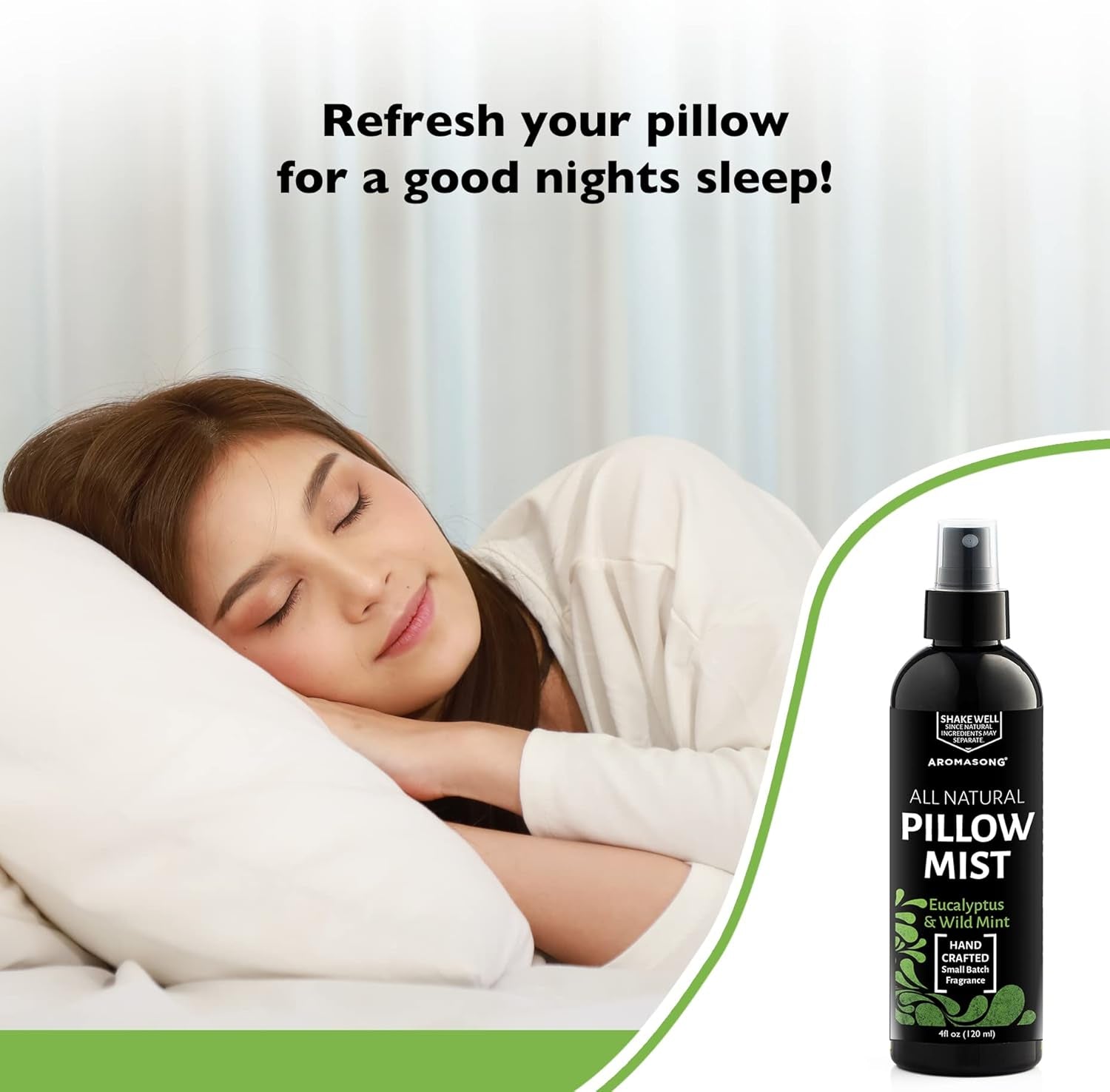 Eucalyptus & Wild Mint Pillow Spray - All Natural Calming Linen & Bedtime Mist for Deep Sleep - Aromatherapy Essential Oils for Sleeping