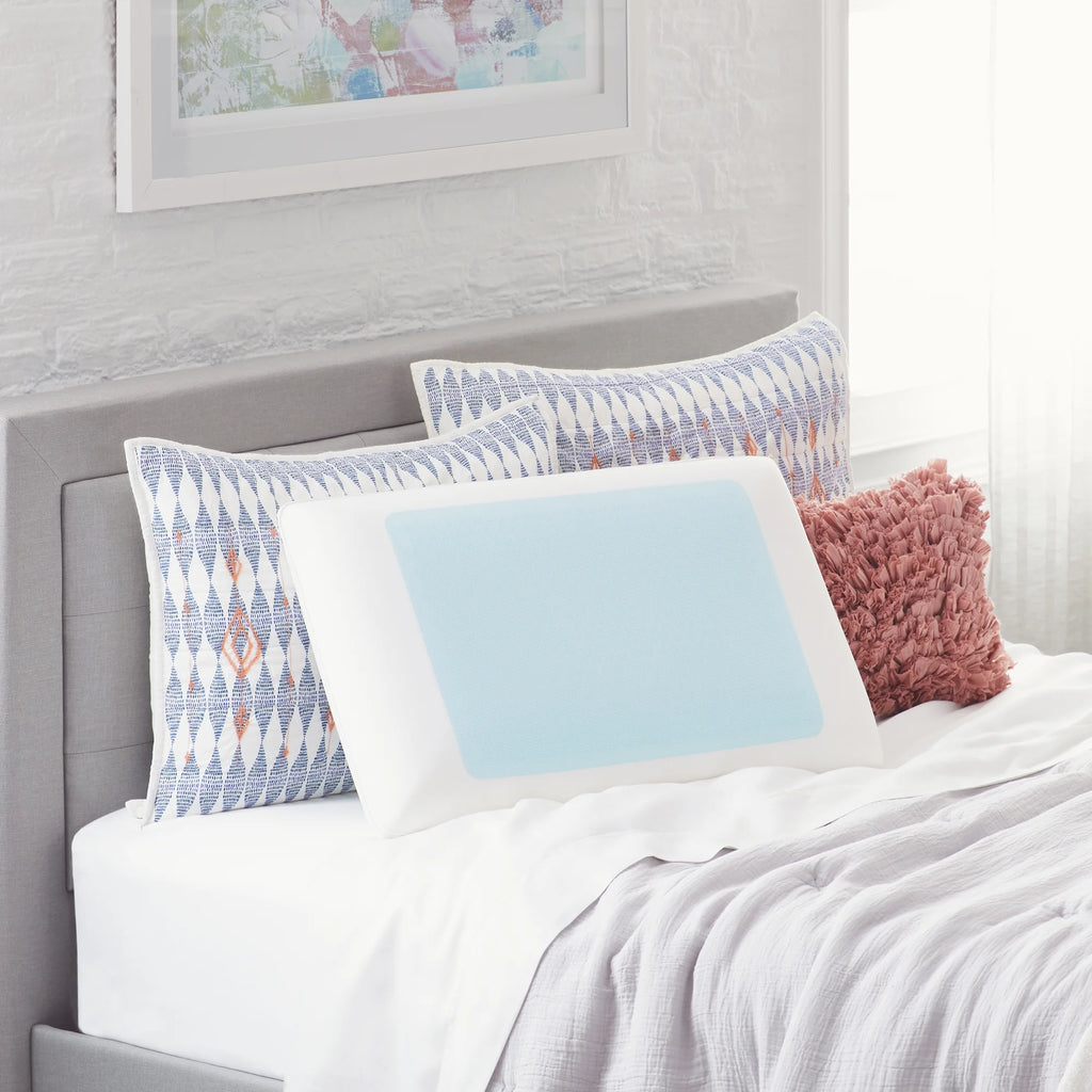 Originals Blue Bubble Gel + Memory Foam Cooling Bed Pillow, Queen Size