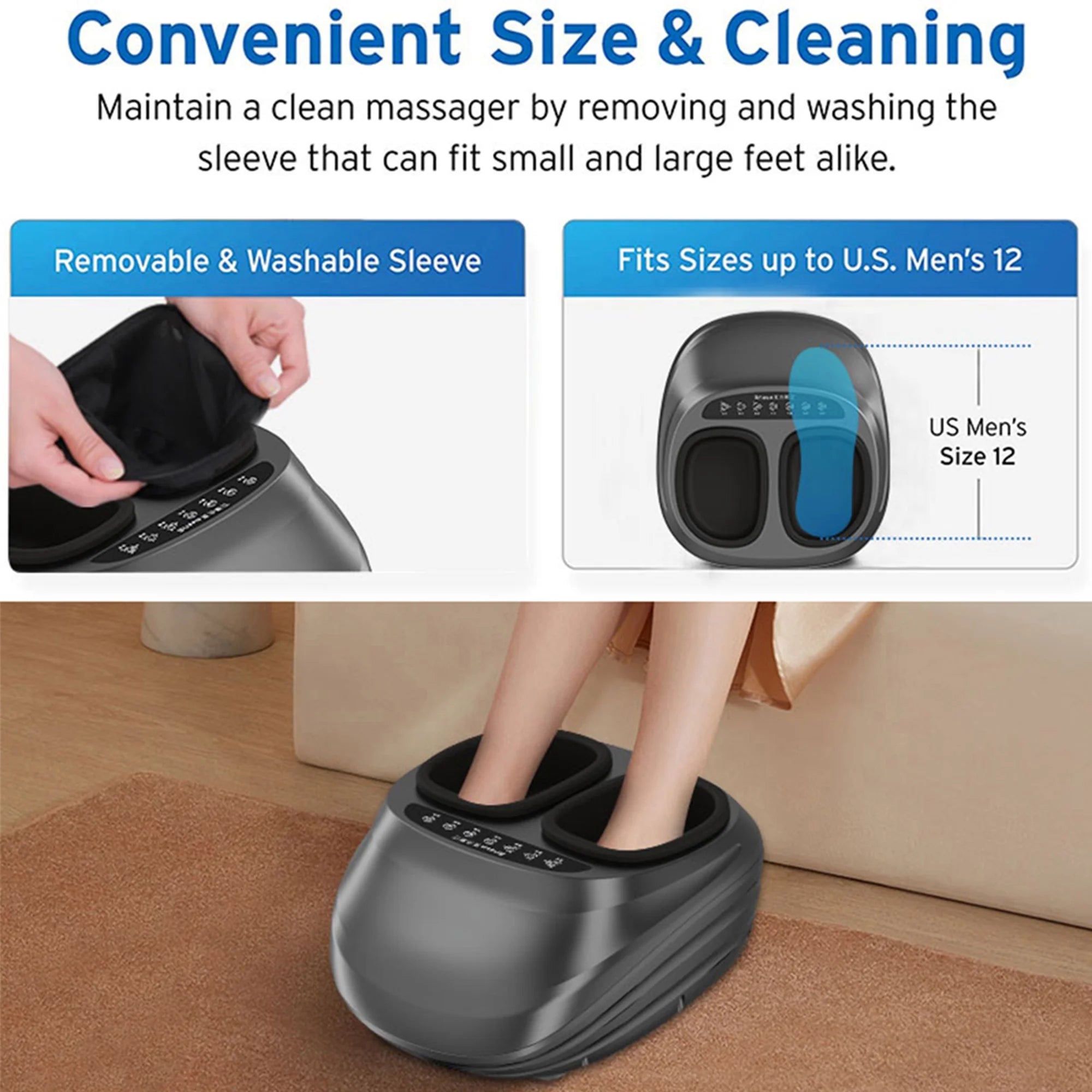 Foot Massager Machine with Heat and Remote, Shiatsu Deep Kneading, Compression, Multi-Massage Modes, Auto-Off Timers, for Plantar Fasciitis, Neuropathy Pain, Relax for Home or Office
