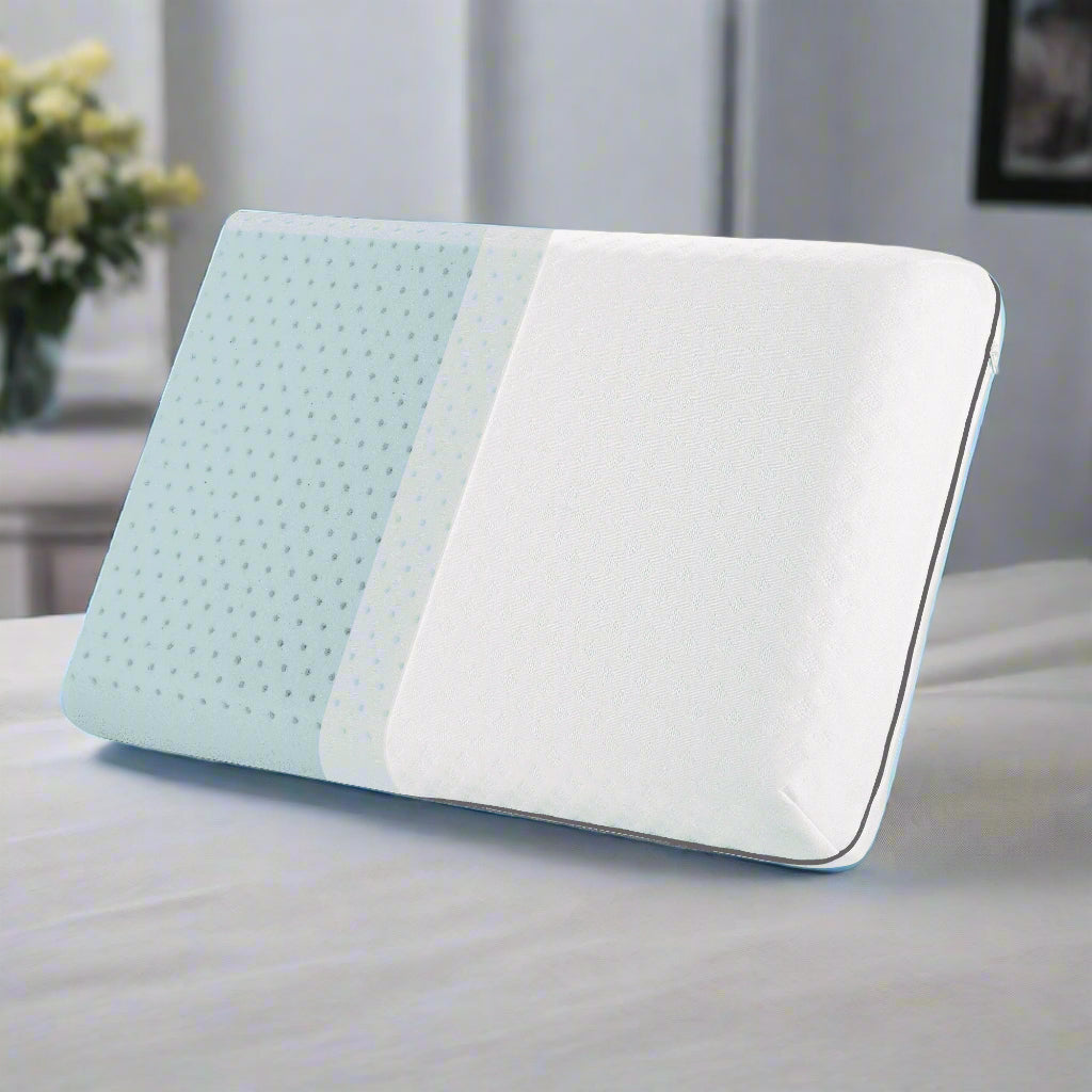 Cooling Gel Memory Foam Pillow, Standard Size Neck Support, 25"X16"