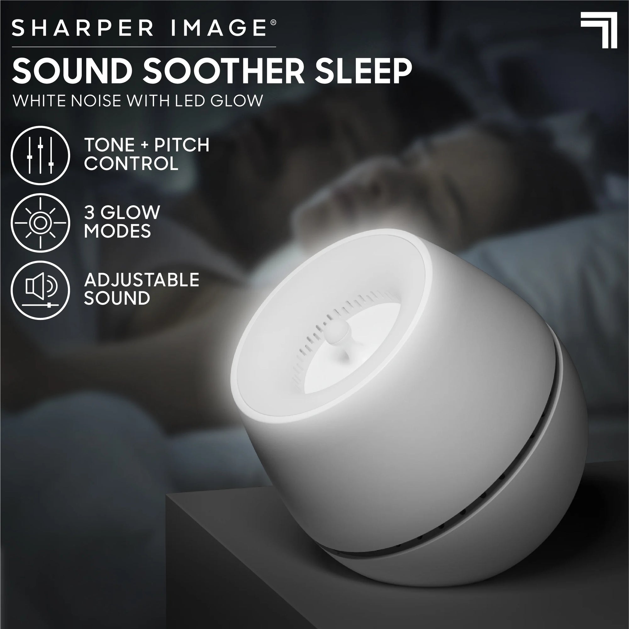 Sound Soother Wind, White Noise Machine with LED Glow