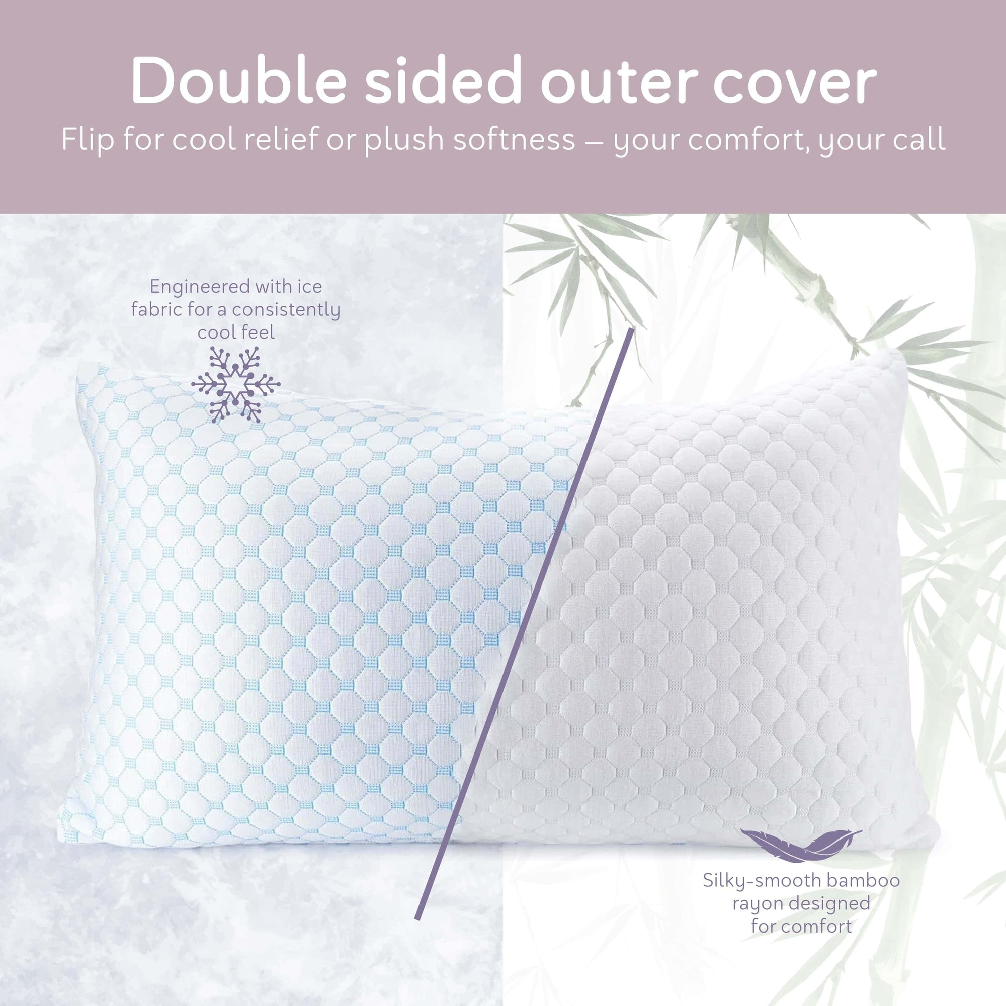 Virtu Temperature Queen Pillows, Regulating and Adjustable Memory Foam Cooling Bed Pillows Queen Size Pillows, 20" X 30"