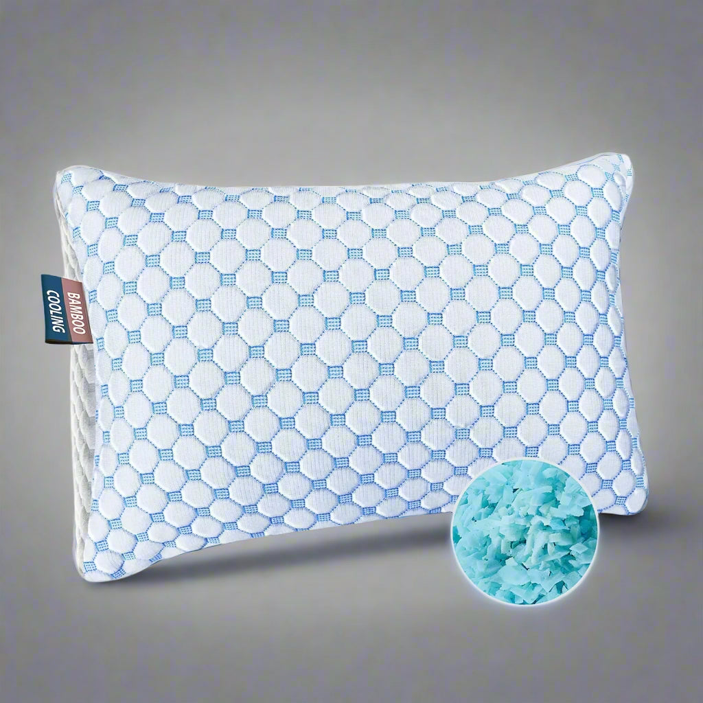 Virtu Temperature Regulating Reversible Small Toddler Pillow for Sleeping 1 - 3 Cooling Pillow, Toddler Memory Foam Pillow for Kids, 13" X 18"