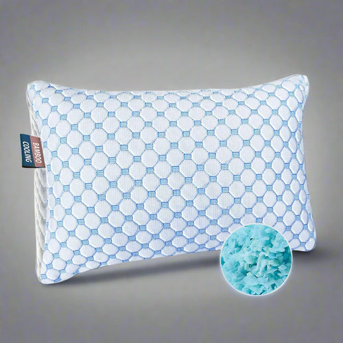 Virtu Temperature Regulating Reversible Small Toddler Pillow for Sleeping 1 - 3 Cooling Pillow, Toddler Memory Foam Pillow for Kids, 13" X 18"