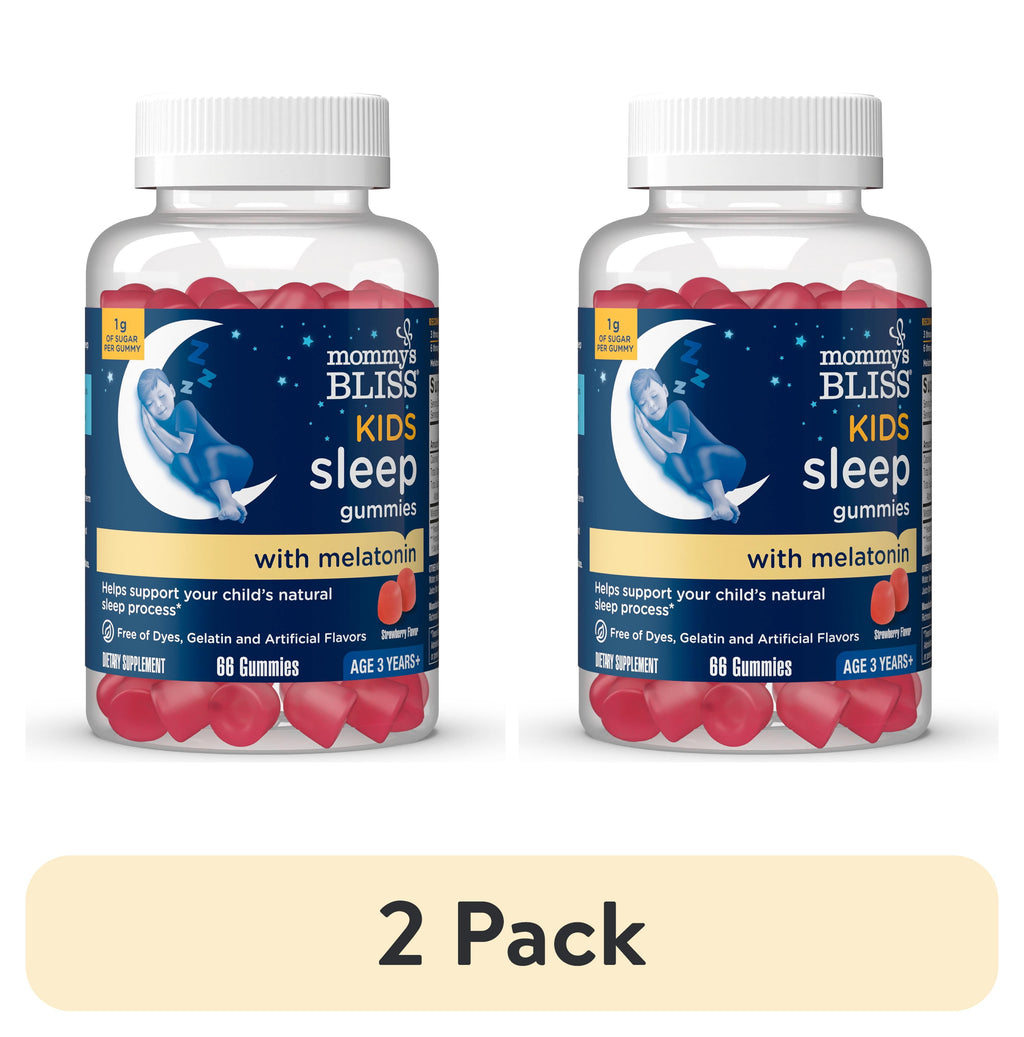 (2 Pack)  Kids Sleep Gummies, Dietary Supplement, Strawberry, 66 Count