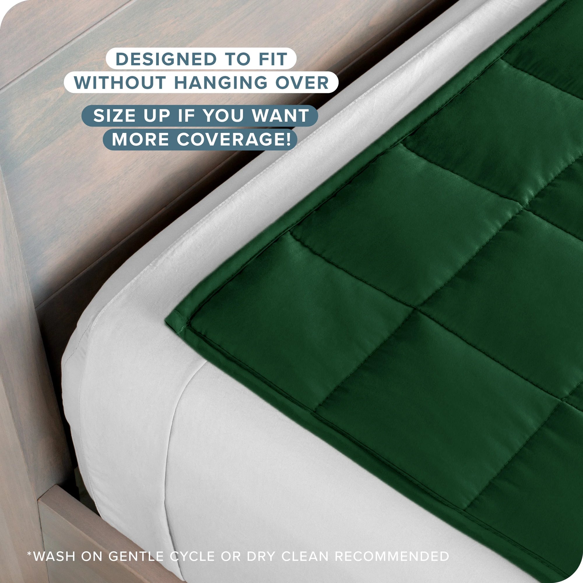 17 Lbs Weighted Blanket for Adults - 60" X 80" - 210Tc Twill Cotton, Forest Green