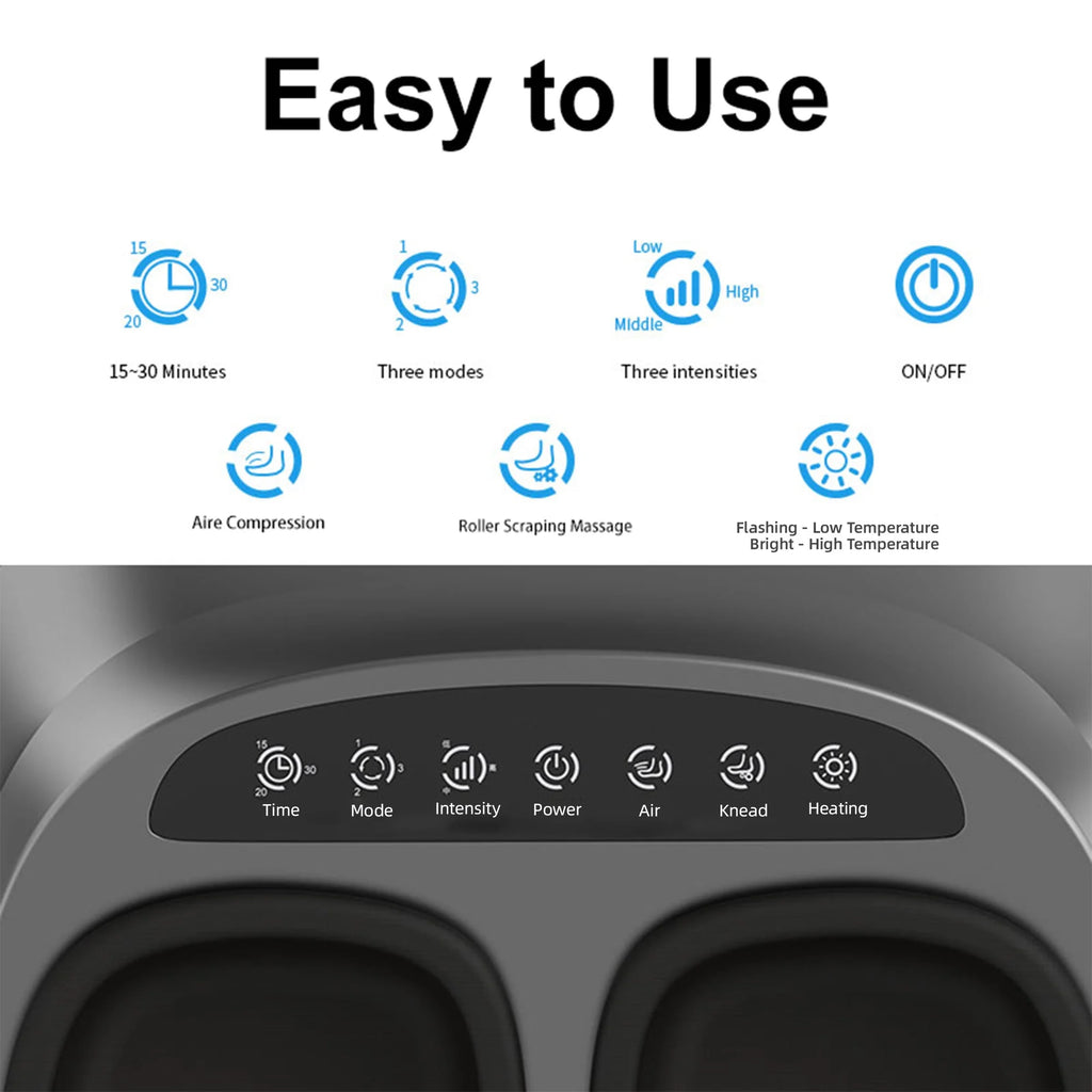 Foot Massager Machine with Heat and Remote, Shiatsu Deep Kneading, Compression, Multi-Massage Modes, Auto-Off Timers, for Plantar Fasciitis, Neuropathy Pain, Relax for Home or Office