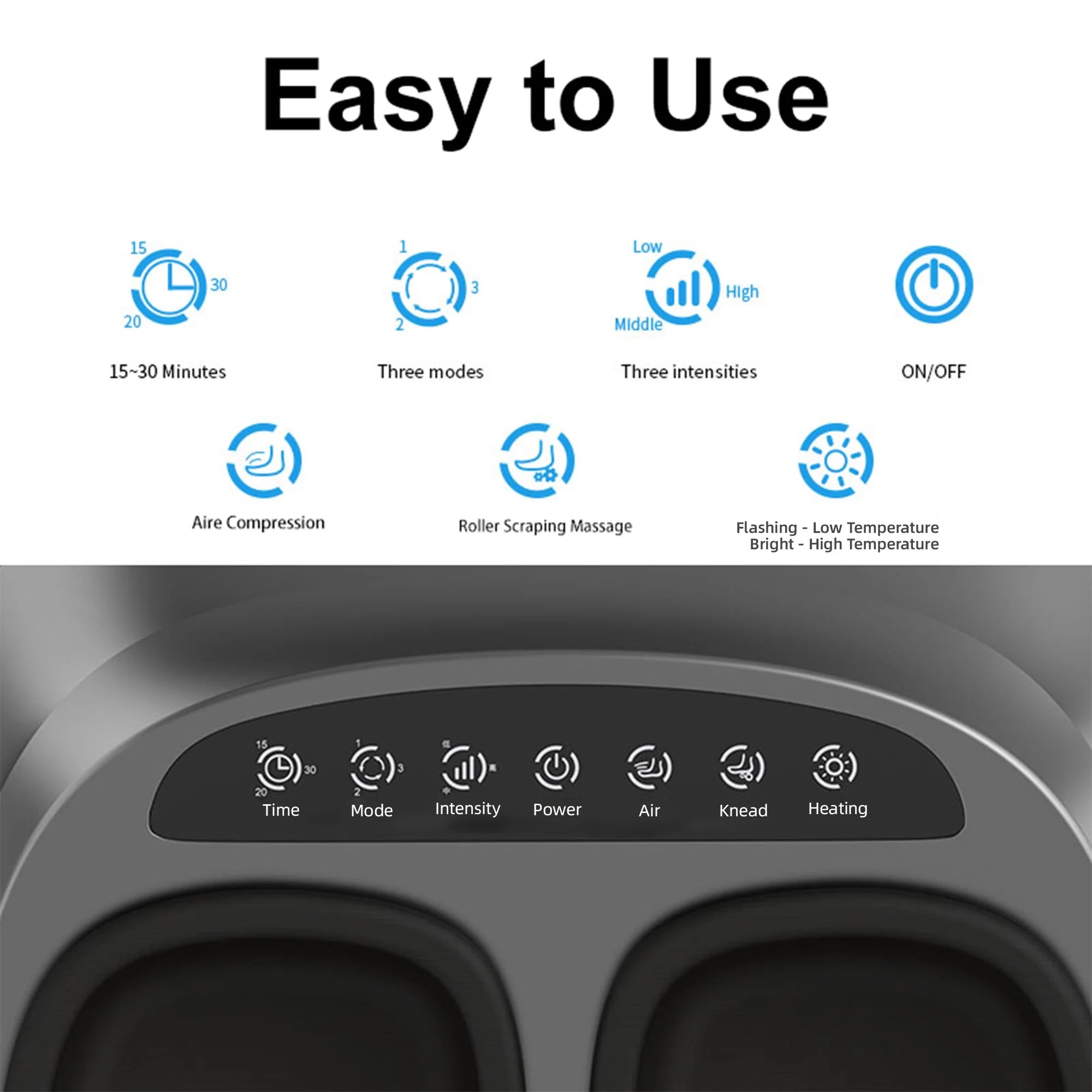 Foot Massager Machine with Heat and Remote, Shiatsu Deep Kneading, Compression, Multi-Massage Modes, Auto-Off Timers, for Plantar Fasciitis, Neuropathy Pain, Relax for Home or Office