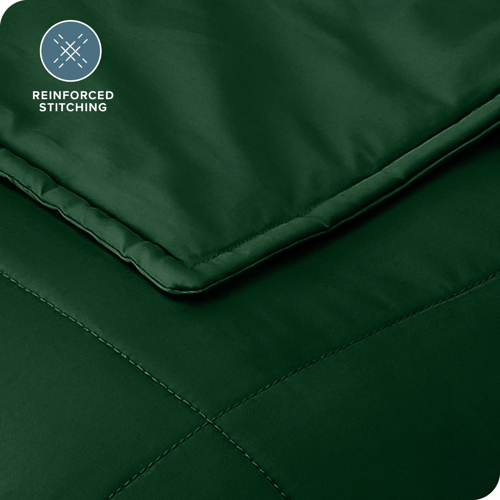 17 Lbs Weighted Blanket for Adults - 60" X 80" - 210Tc Twill Cotton, Forest Green