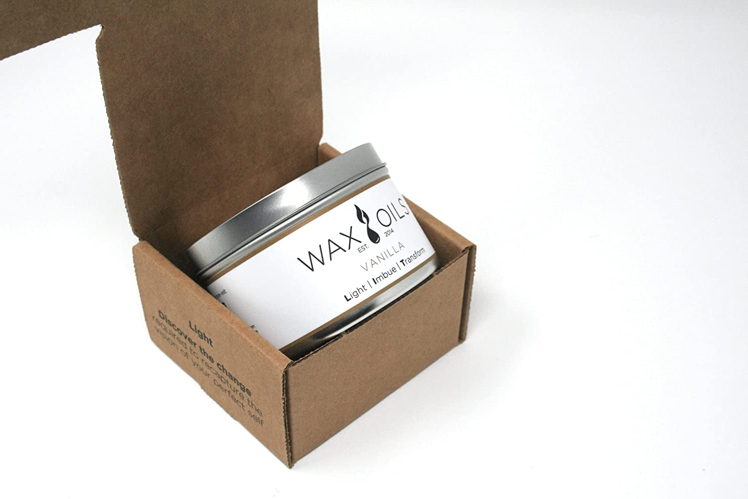 Wax and Oils Soy Wax Aromatherapy Scented Candles (Vanilla) 8 Ounces. Single