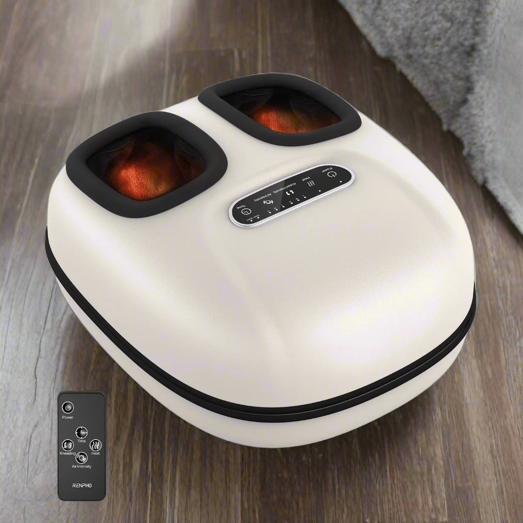 Foot Massager with Heat for Tired Foot Blood Circulation up to Size 11, White,Birthday Gifts for Mom Dad Men