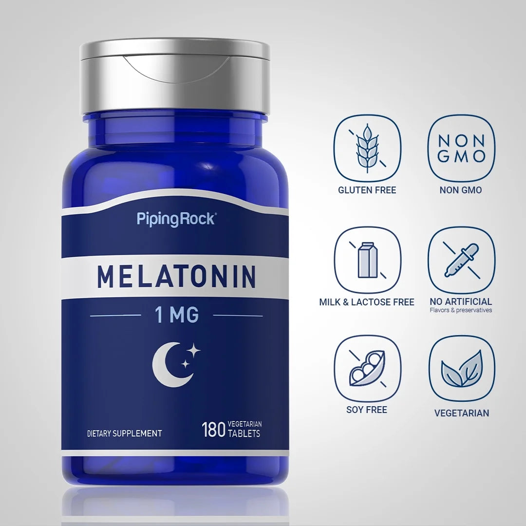 Melatonin 1 Mg | 180 Tablets | Gluten Free, Non-Gmo | by