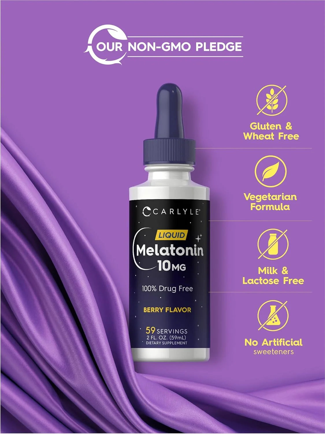 Melatonin Liquid 10Mg | 2 Oz | Berry Flavor | Vegetarian for Men and Women | by