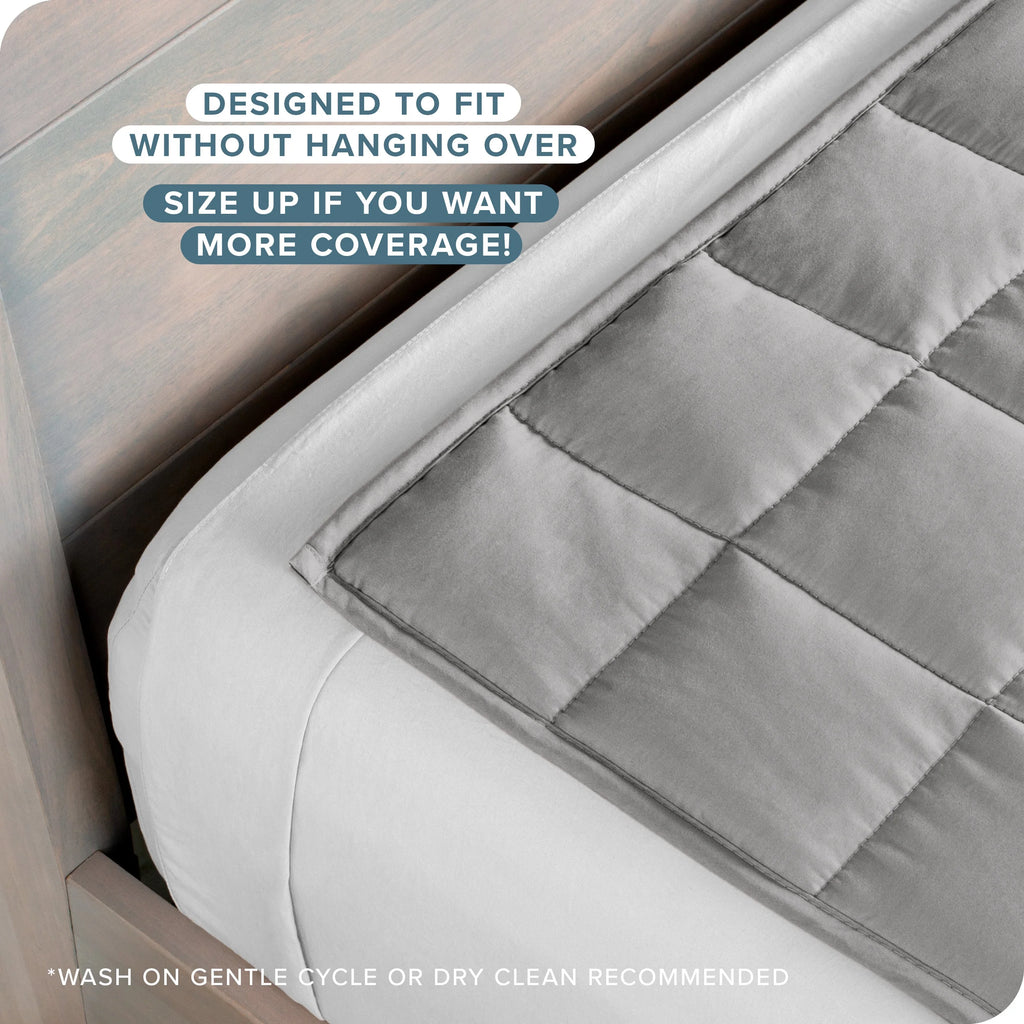 17 Lbs Weighted Blanket for Adults - 60" X 80" - 210Tc Twill Cotton, Light Gray