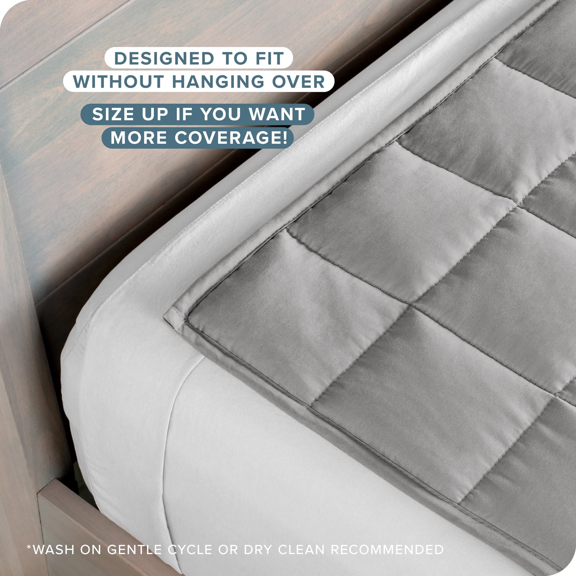 17 Lbs Weighted Blanket for Adults - 60" X 80" - 210Tc Twill Cotton, Light Gray