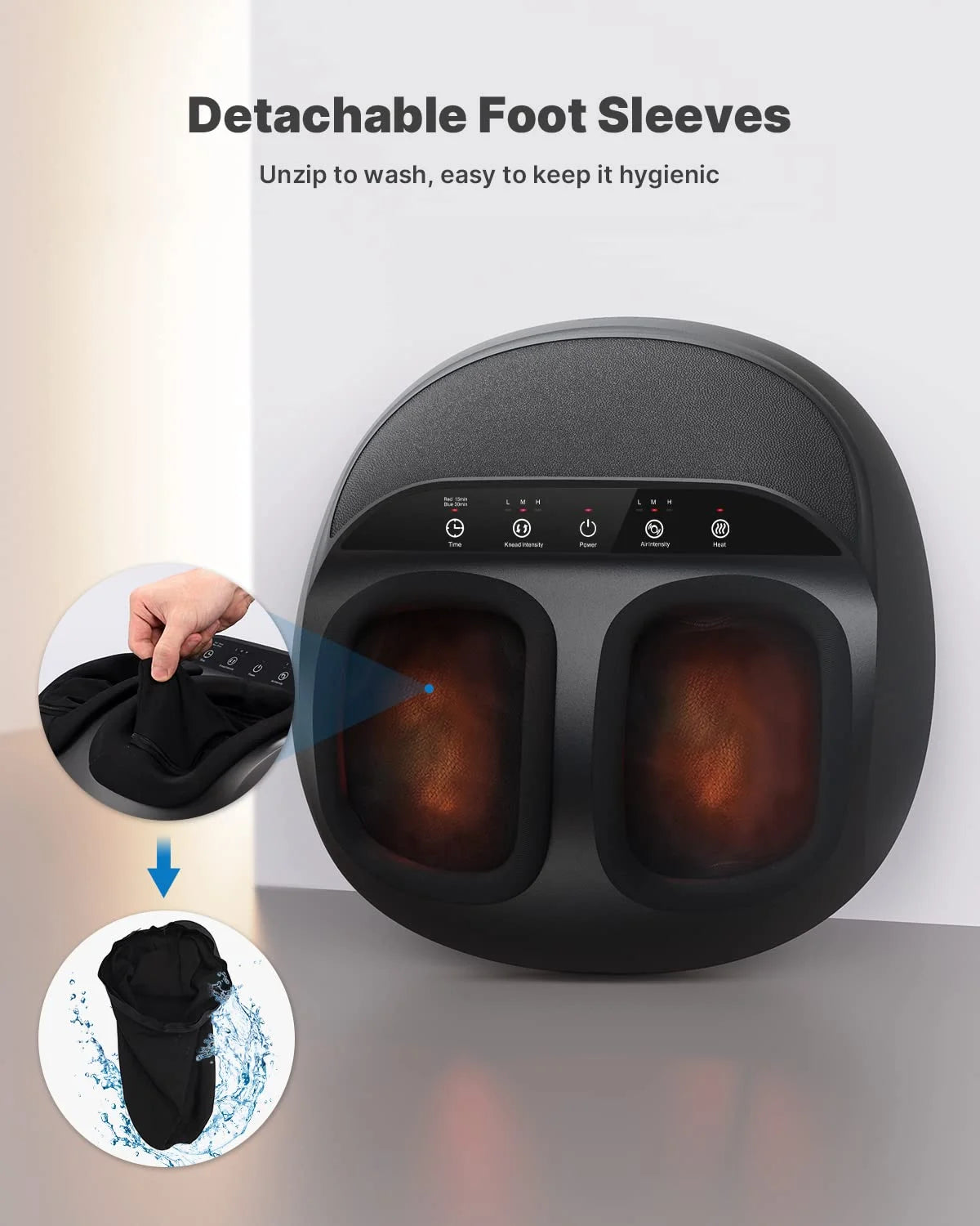 Foot Massager Machine with Heat, Shiatsu Deep Kneading, Birthday Gifts for Mom Dad Men,Fit’S Feet up to Men Size 12 Remote Control