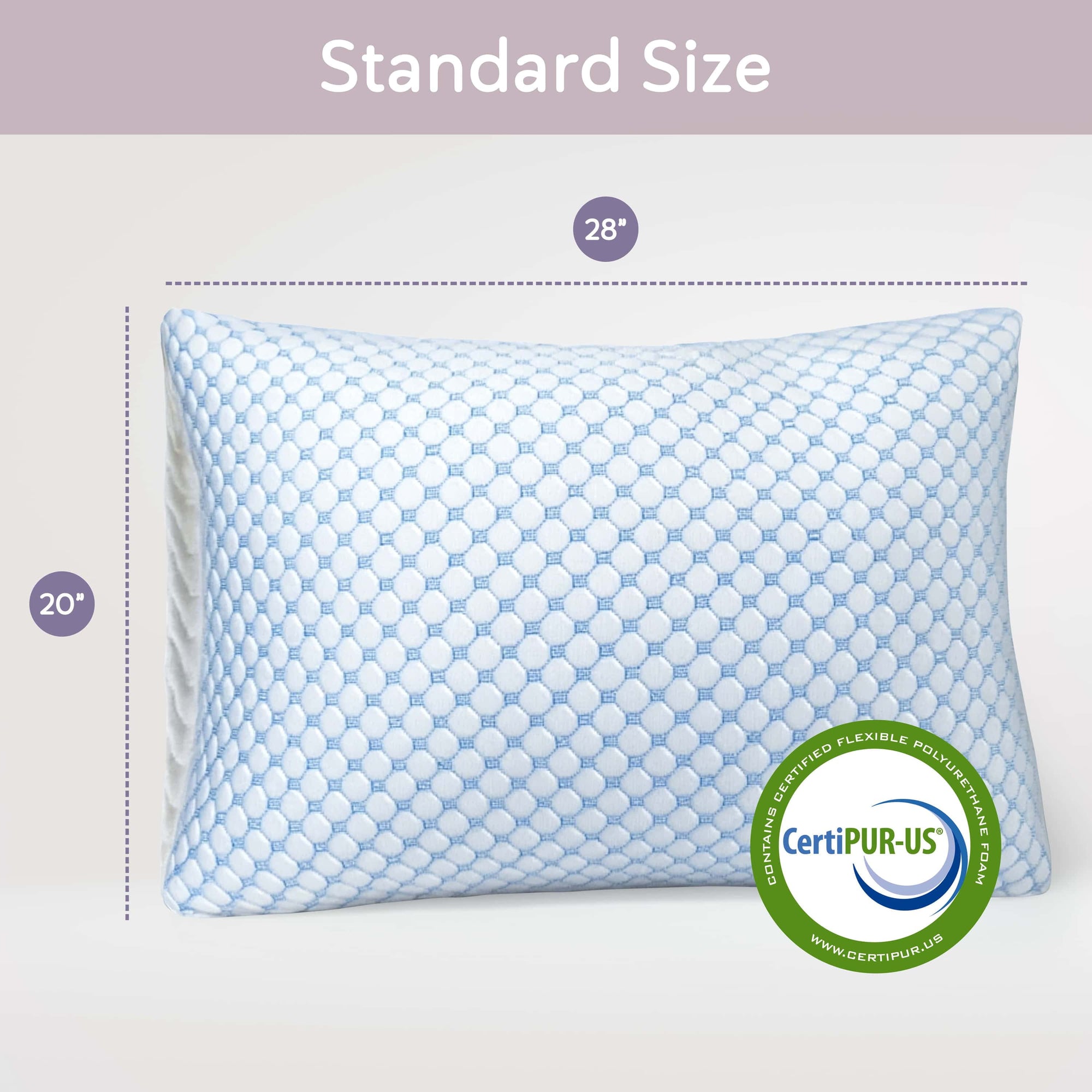 Virtu Temperature Queen Pillows, Regulating and Adjustable Memory Foam Cooling Bed Pillows Queen Size Pillows, 20" X 30"