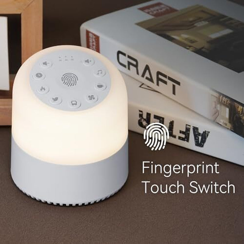 White Noise Machine with 32 Soothing Sounds, 9 Colors Night Lights, Auto-Off