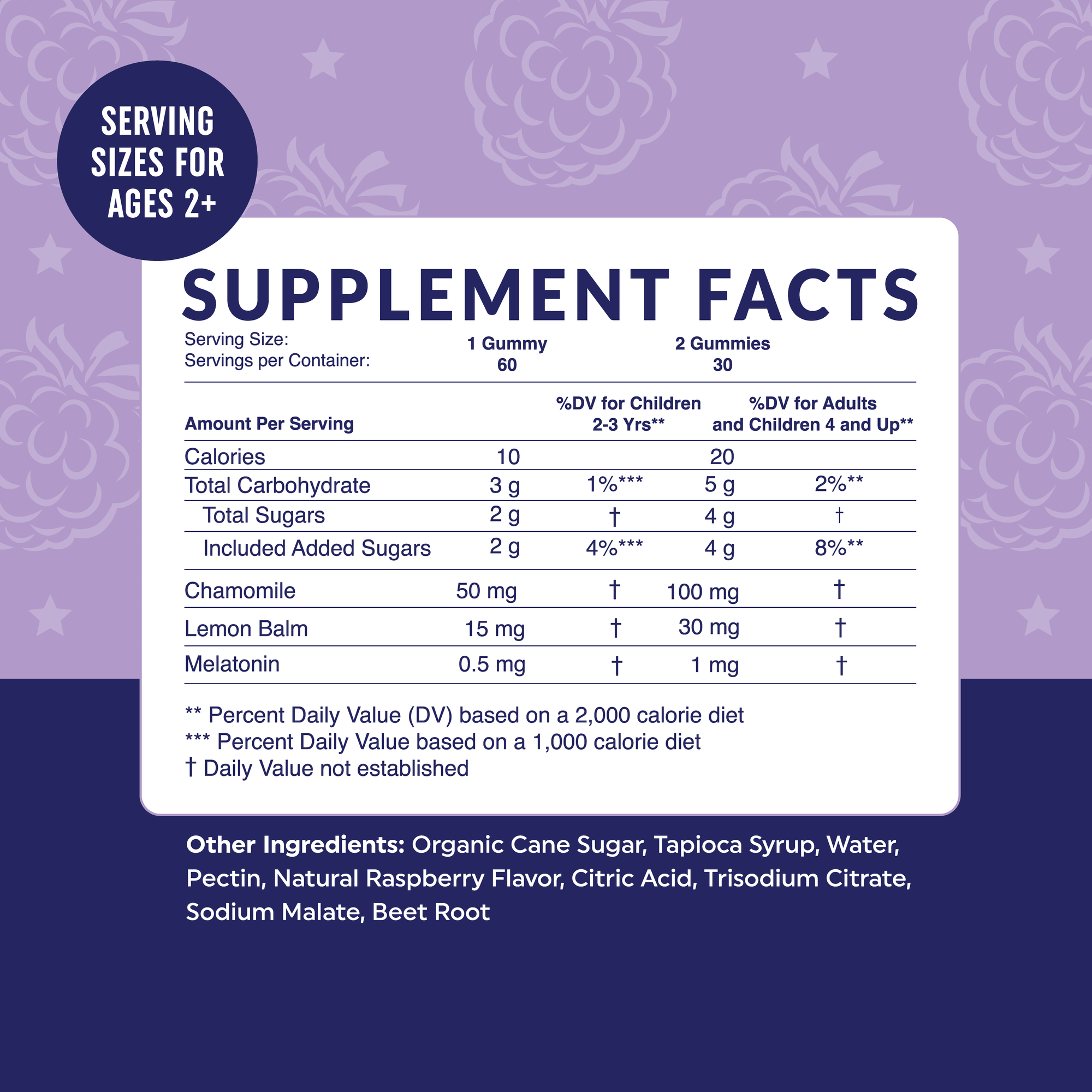 Melatonin Gummies for Kids | 0.5Mg per Gummy | Gentle Rest Support for Children Ages 2+ with Lemon Balm & Chamomile | Non-Gmo, Third-Party Tested | 60 Ct