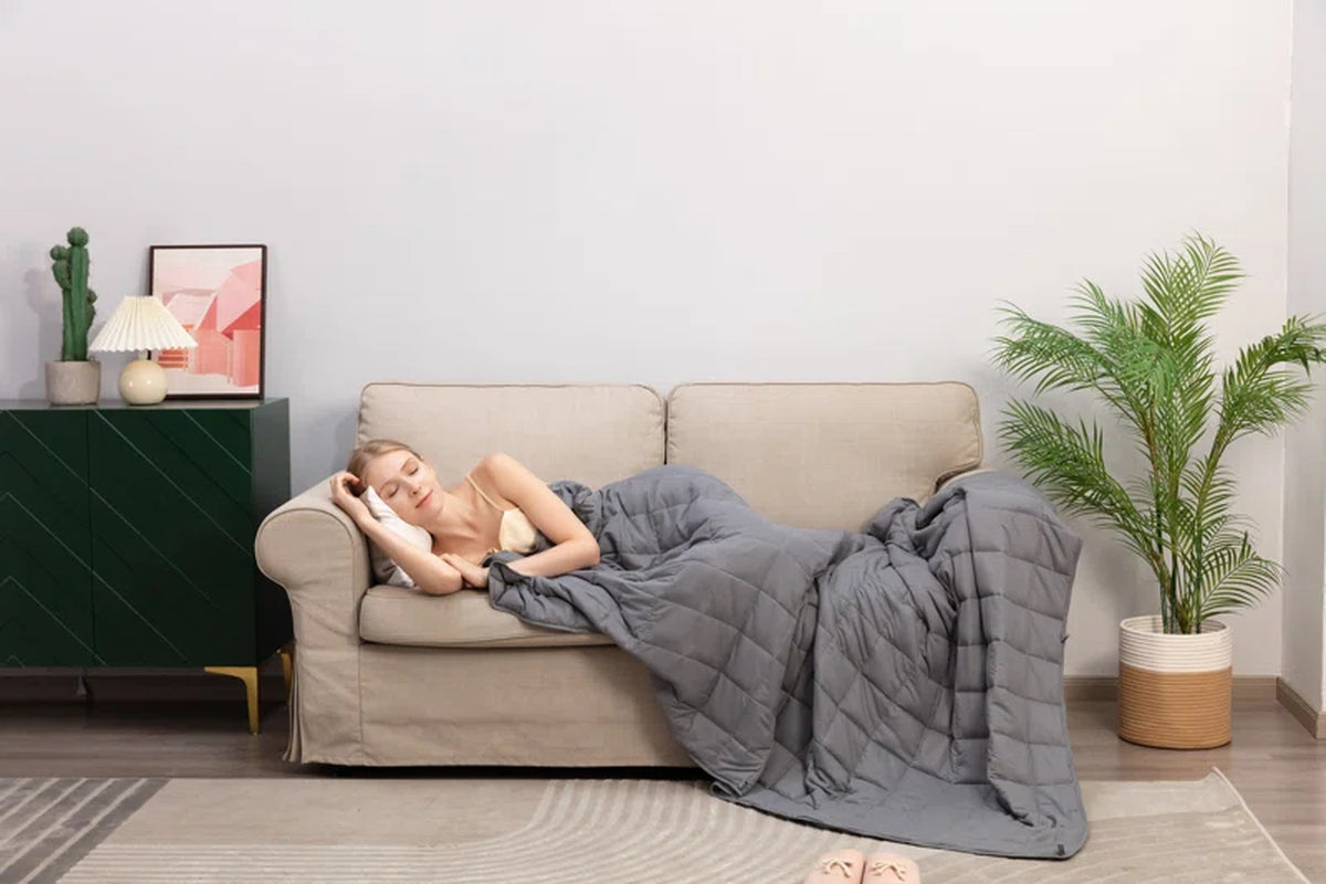 Weighted Blanket with Premium Glass Beads, Cooling Breathable Heavy Blanket
