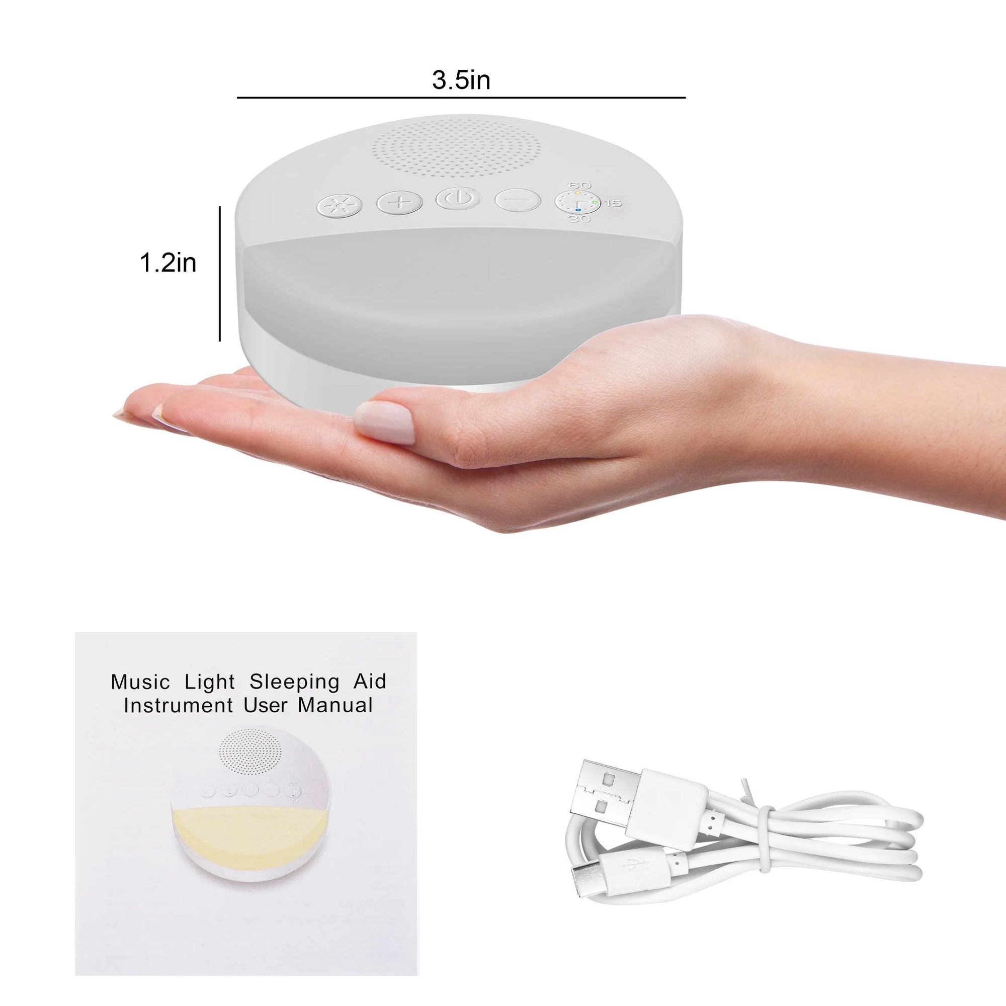 White Noise Machine for Sleeping, Soothing Night Light Machine, 20 Soothing Sounds, Timer and Memory Function