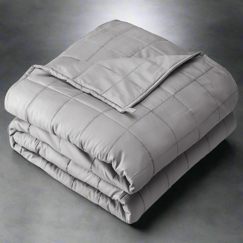 17 Lbs Weighted Blanket for Adults - 60" X 80" - 210Tc Twill Cotton, Light Gray