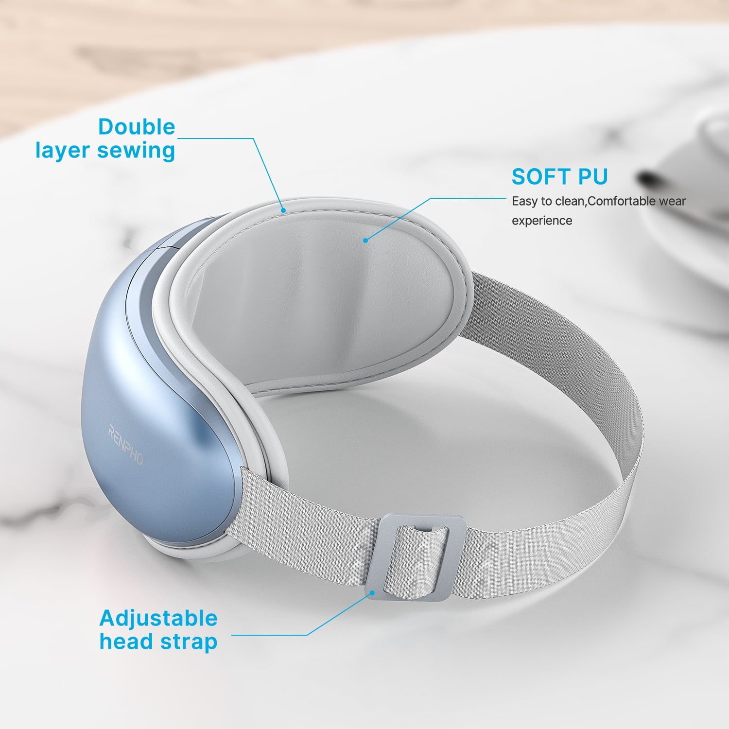 Eyeris1 Temple Massager with Heat Bluetooth Music for Eye Relaxing, with Remote Control