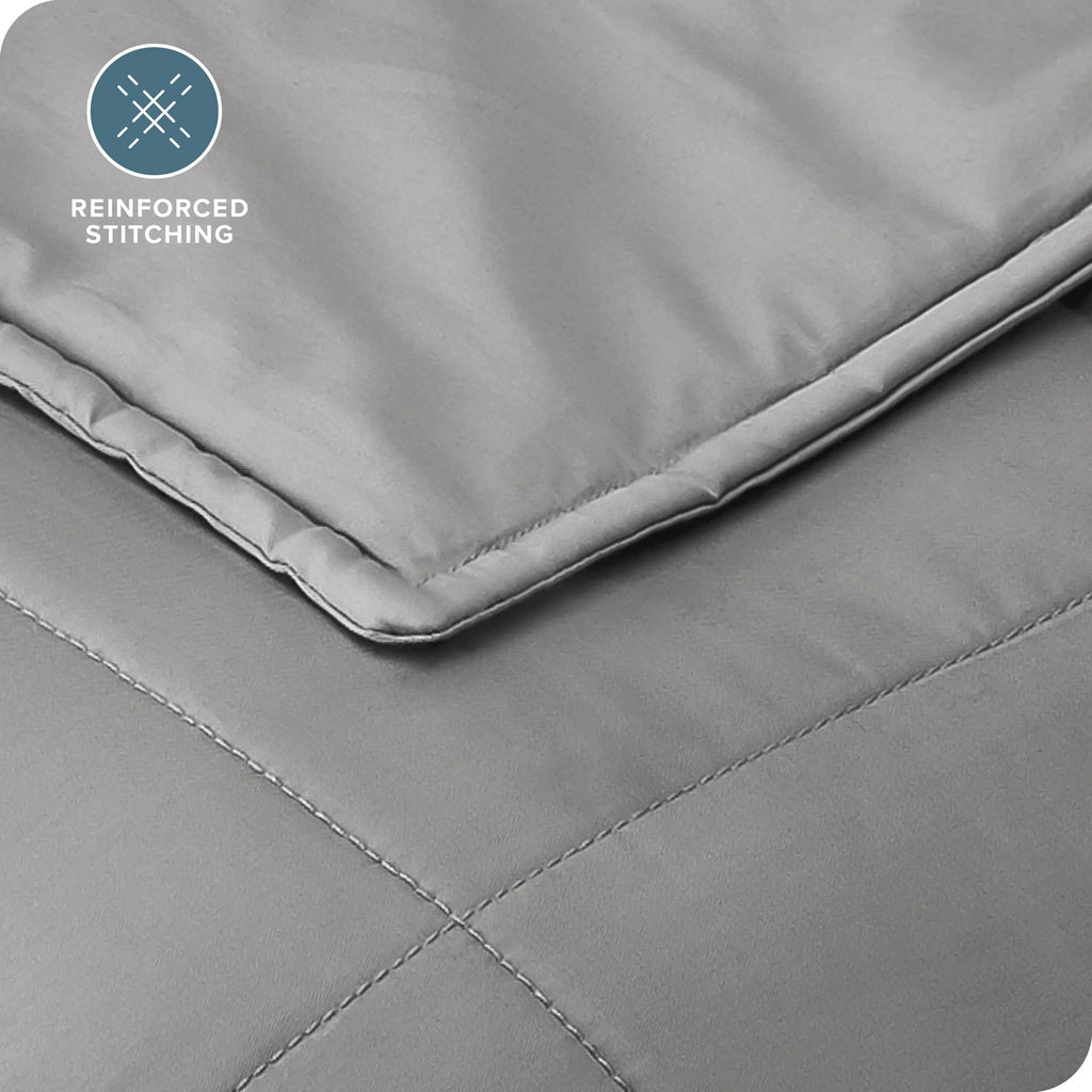 17 Lbs Weighted Blanket for Adults - 60" X 80" - 210Tc Twill Cotton, Light Gray