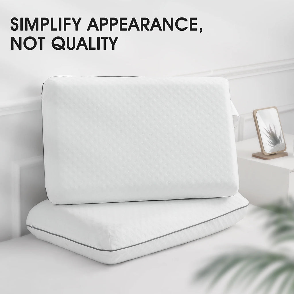 Cooling Gel Memory Foam Pillow, Standard Size Neck Support, 25"X16", 2-Pack