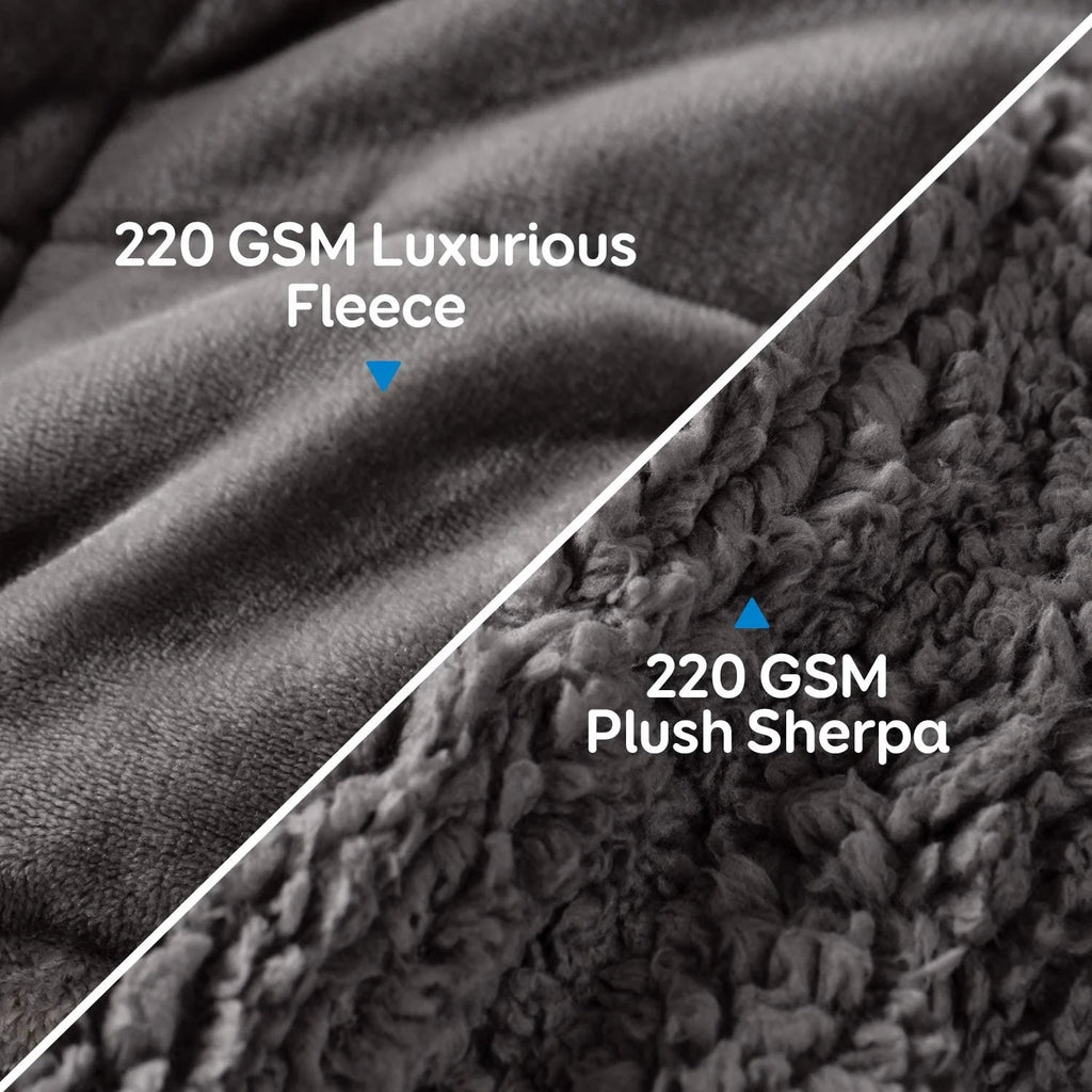 Fleece Weighted Blankets for Adults, Soft Shaggy Sherpa 20 Lb Weighted Blanket Queen Size for Anxiety Calming and Relax, 60X80 Inch Gray