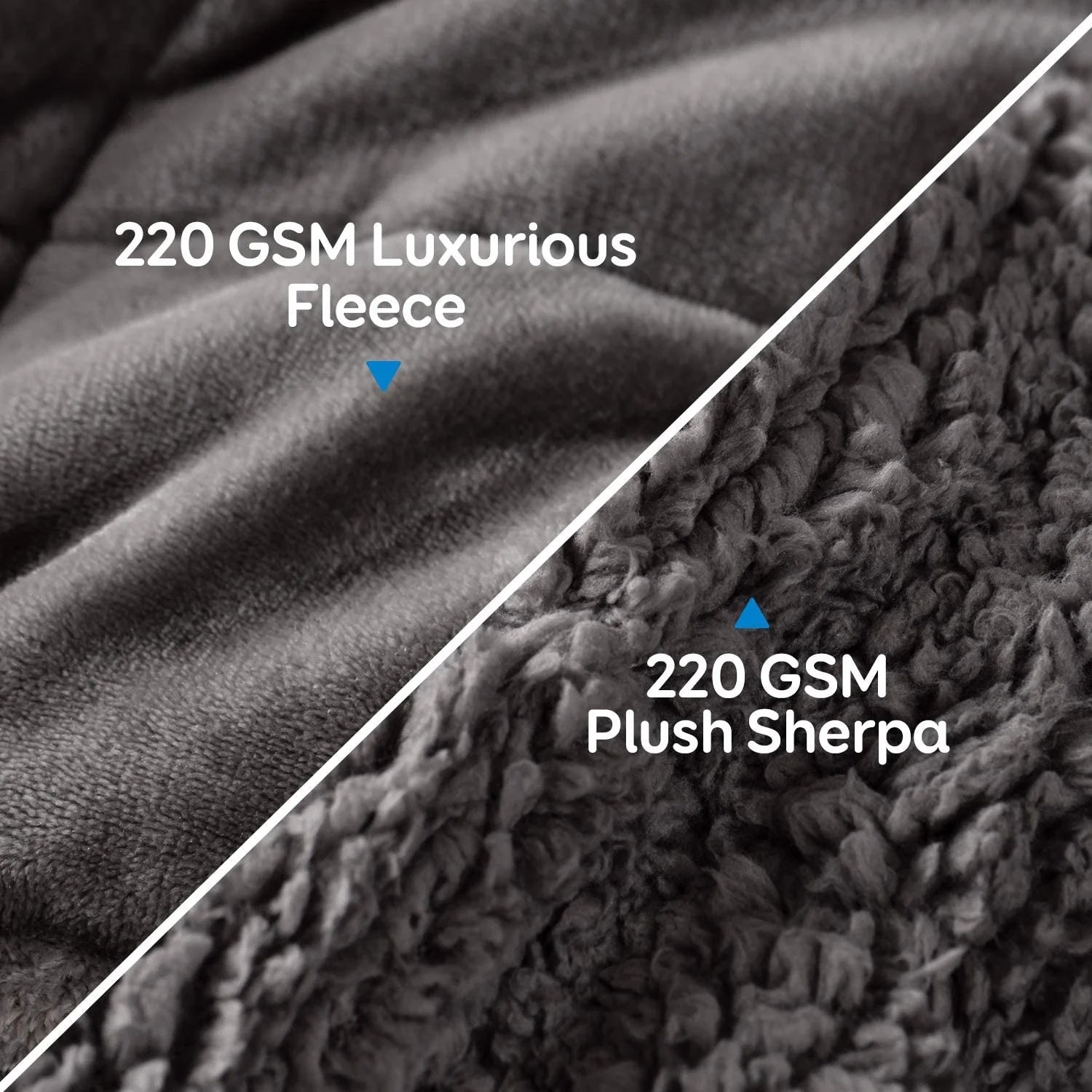 Fleece Weighted Blankets for Adults, Soft Shaggy Sherpa 20 Lb Weighted Blanket Queen Size for Anxiety Calming and Relax, 60X80 Inch Gray