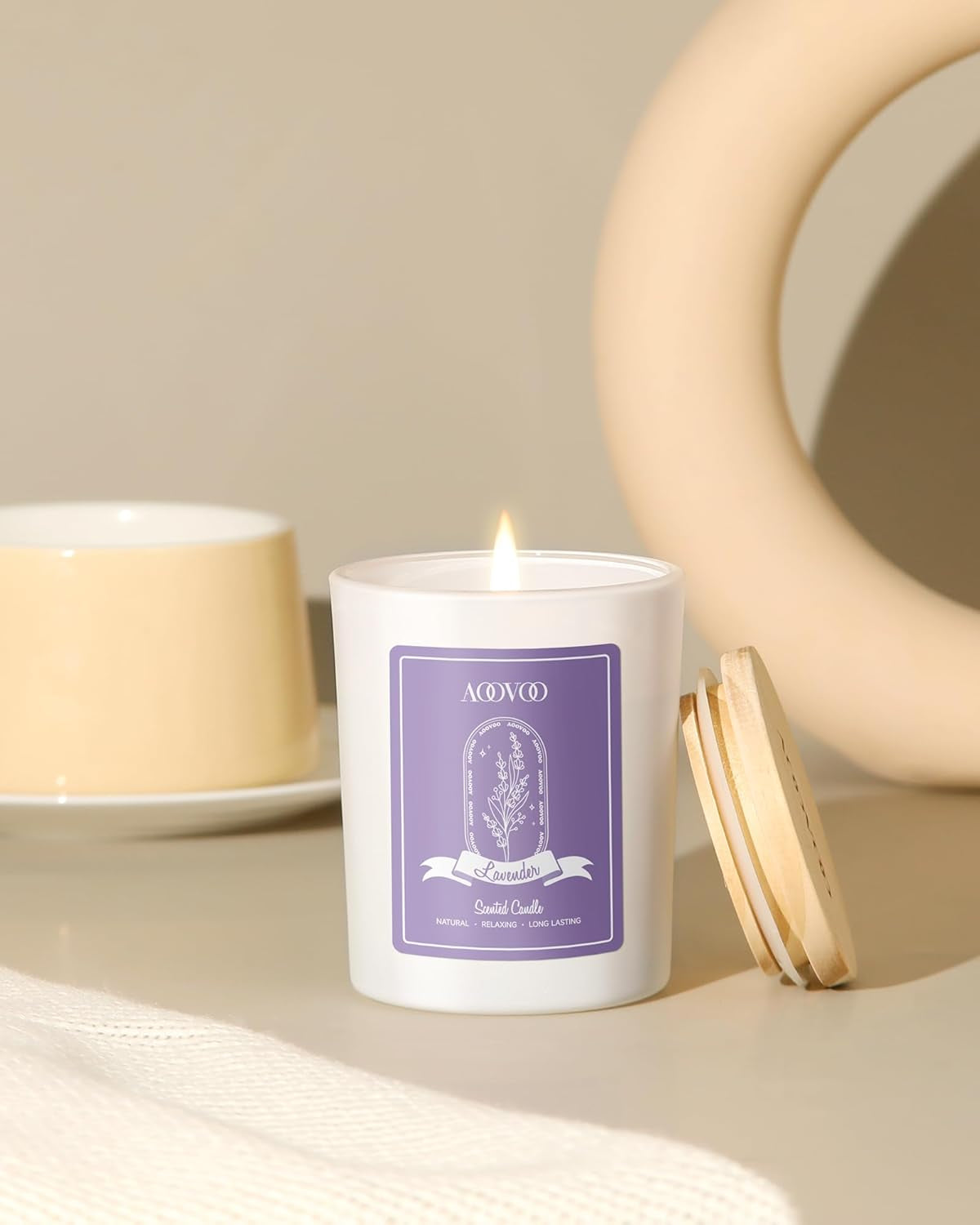 Lavender Scented Candles for Women - Aromatherapy Candle with Crystals Inside, 7Oz Soy Candles for Home Scented, Birthday Gifts Mothers Day Candle for Women Mom