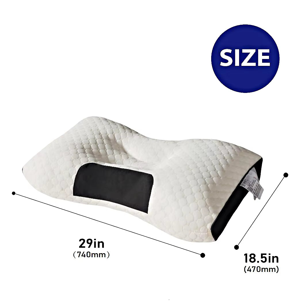 [Massage Neck Pillow] Soft Adjustable Ergonomic Knitted Massage Neck Pillow Orthopedic Contour Support Pillow