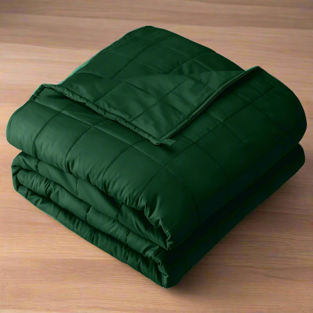 17 Lbs Weighted Blanket for Adults - 60" X 80" - 210Tc Twill Cotton, Forest Green