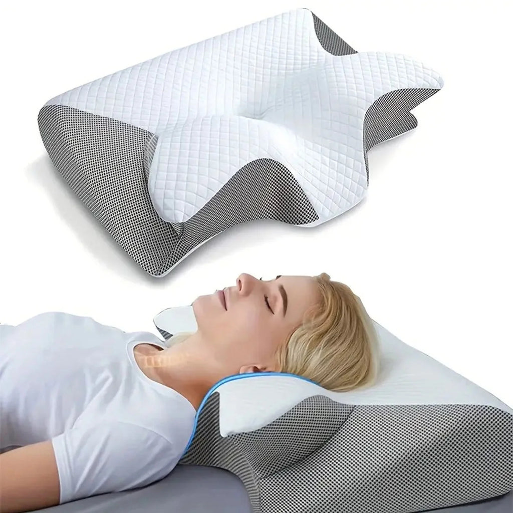 Cervical Pillow for Neck Pain Relief, Contour Memory Foam, Ergonomic Orthopedic Neck Support Pillow for Side, Back & Stomach Sleepers with Breathable Pillowcase Queen Size
