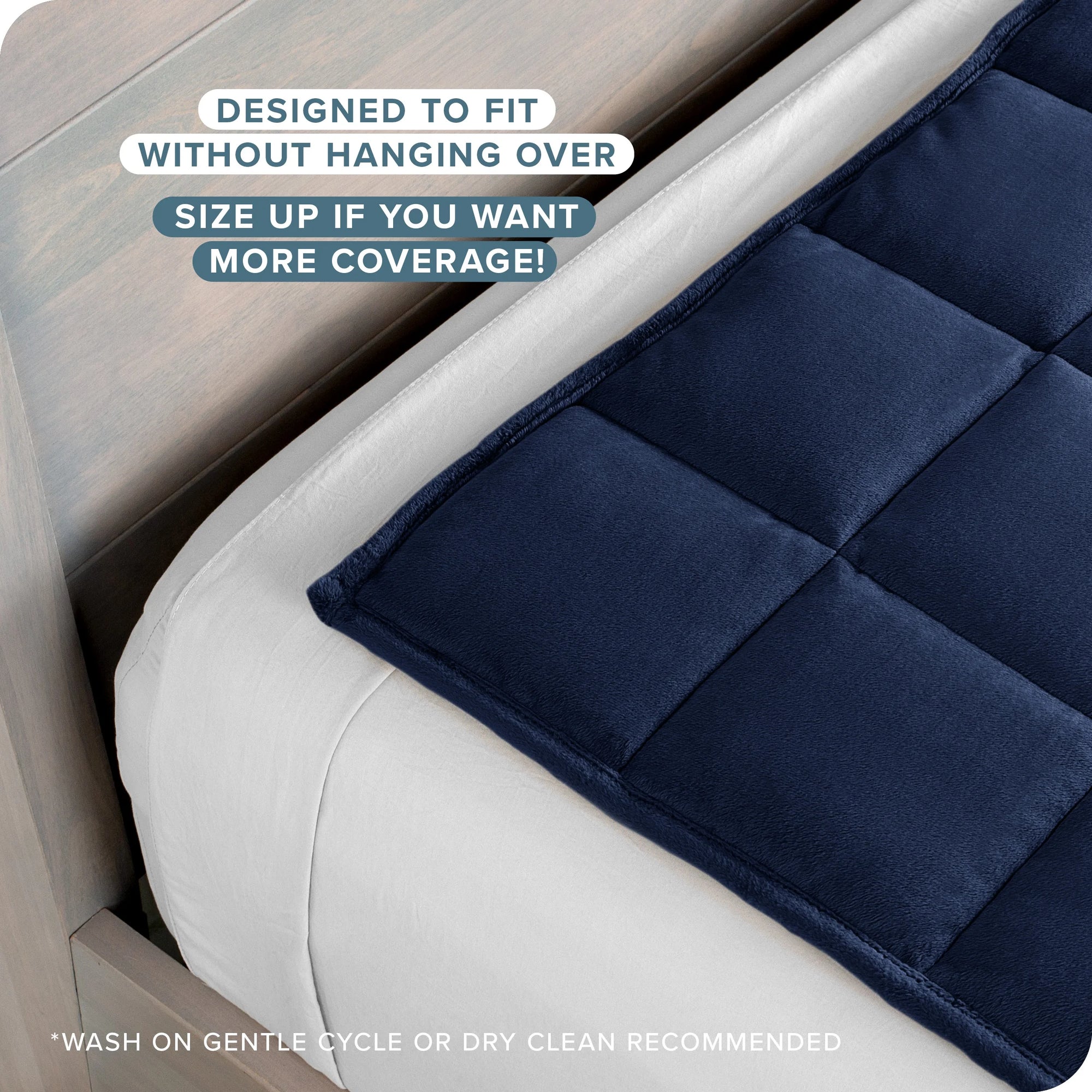 25 Lbs Weighted Blanket for Adults - 80" X 87" - Minky Fleece, Dark Blue