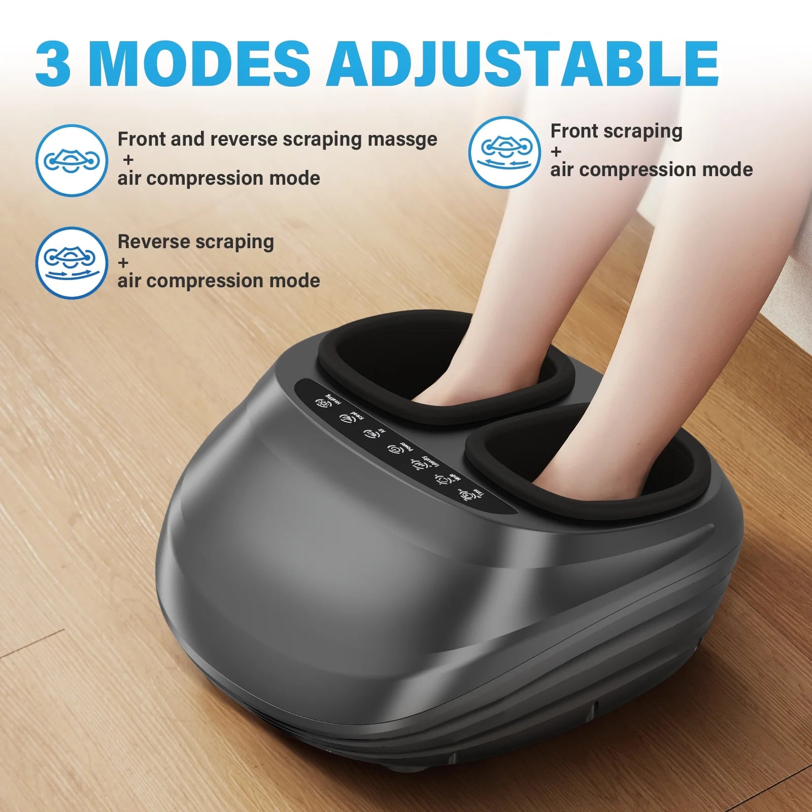 Foot Massager Machine with Heat and Remote, Shiatsu Deep Kneading, Compression, Multi-Massage Modes, Auto-Off Timers, for Plantar Fasciitis, Neuropathy Pain, Relax for Home or Office