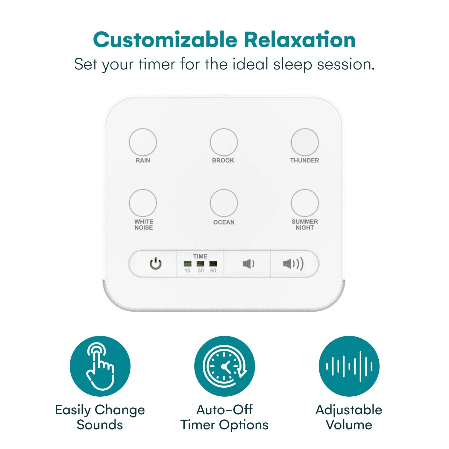 Big Red Rooster Sleep Sound Machine - White Noise Device for Kids and Babies with Rain and Nature Sounds - Portable Noise Cancellation for Nap Time, Bedroom, Nursery, or Office - 4X4X3 In