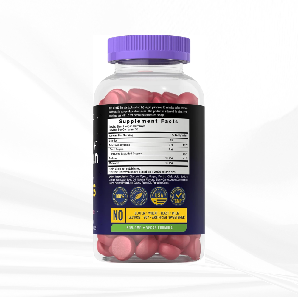 Nighttime Sleep Support Gummies – High-Potency 12mg Formula