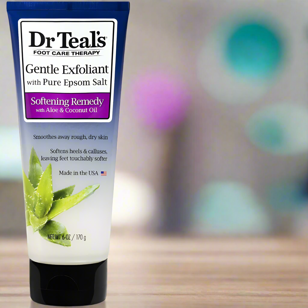 Dr Teal's Gentle Exfoliant with Pure Epsom Salt on a white background
