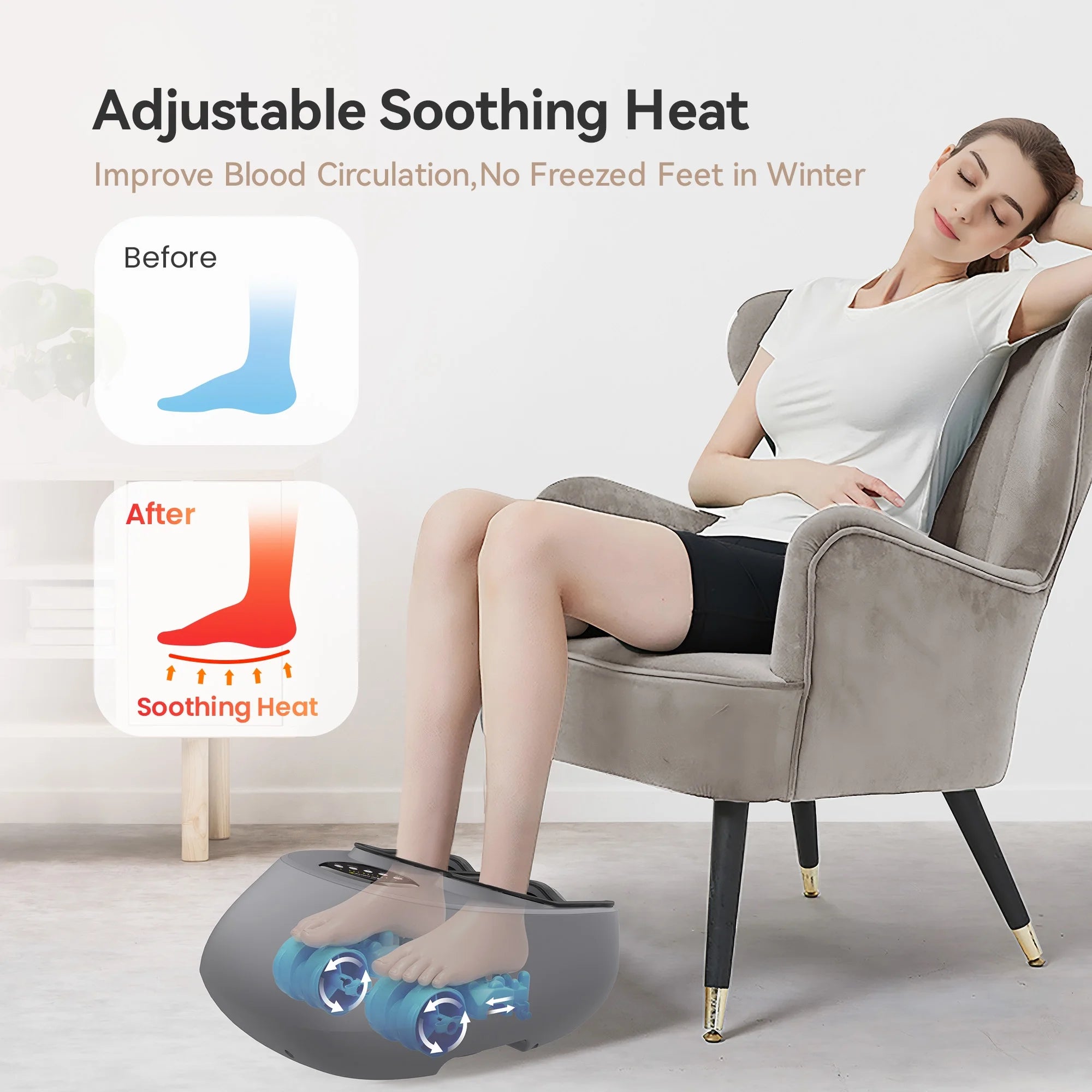 Shiatsu Foot Massager with Heat, Foot Massage Machine for Blood Circulation, Gift