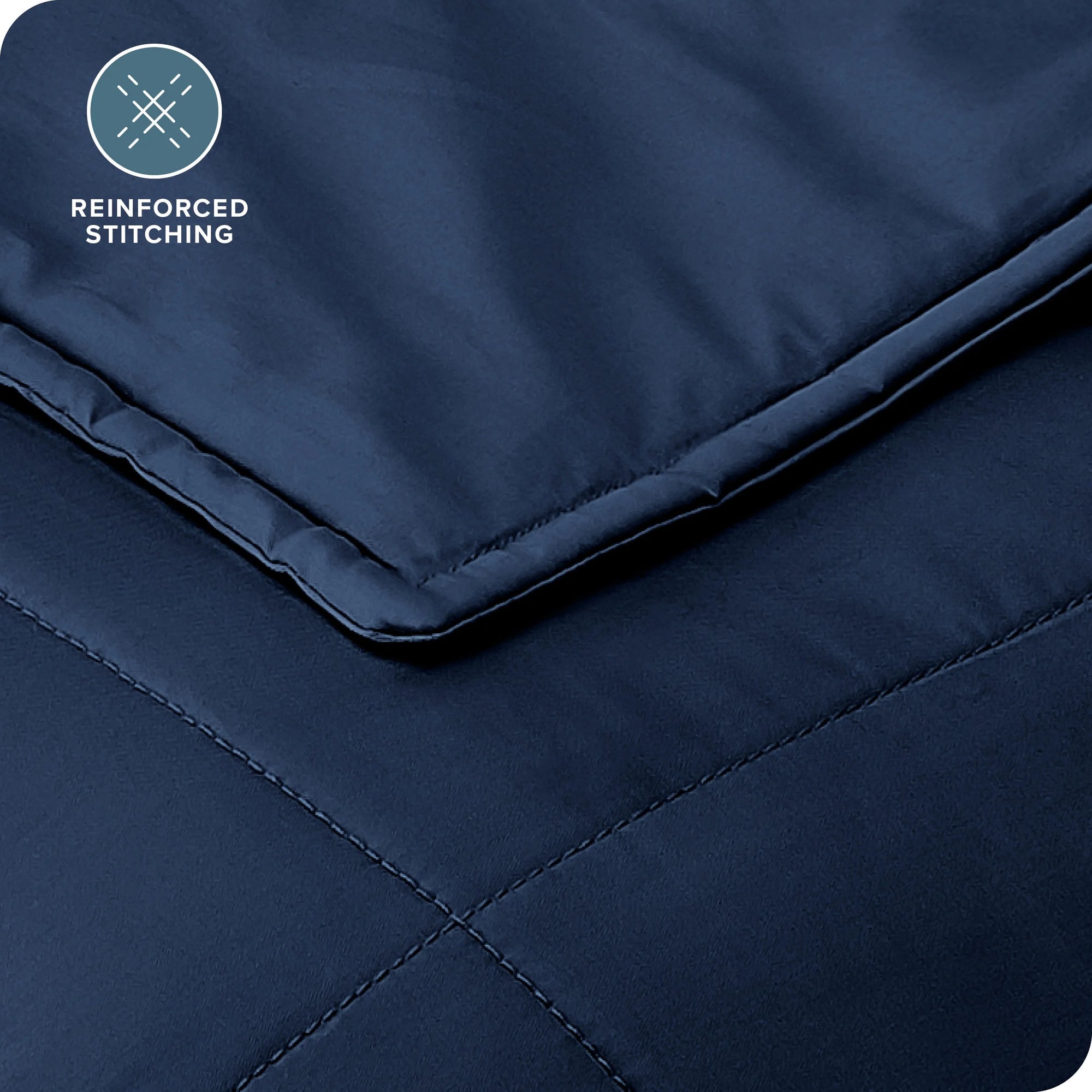 15 Lbs Weighted Blanket for Adults and Kids - 48" X 72" - 210Tc Twill Cotton, Dark Blue