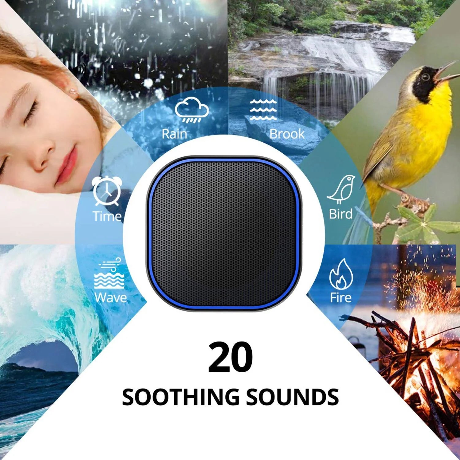 Sound Machines White Noise Machine with 20 Non Looping Natural