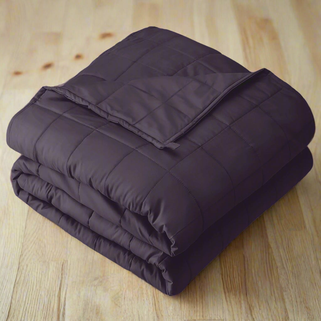 7 Lbs Weighted Blanket for Kids - 40" X 60" - 210Tc Twill Cotton, Eggplant