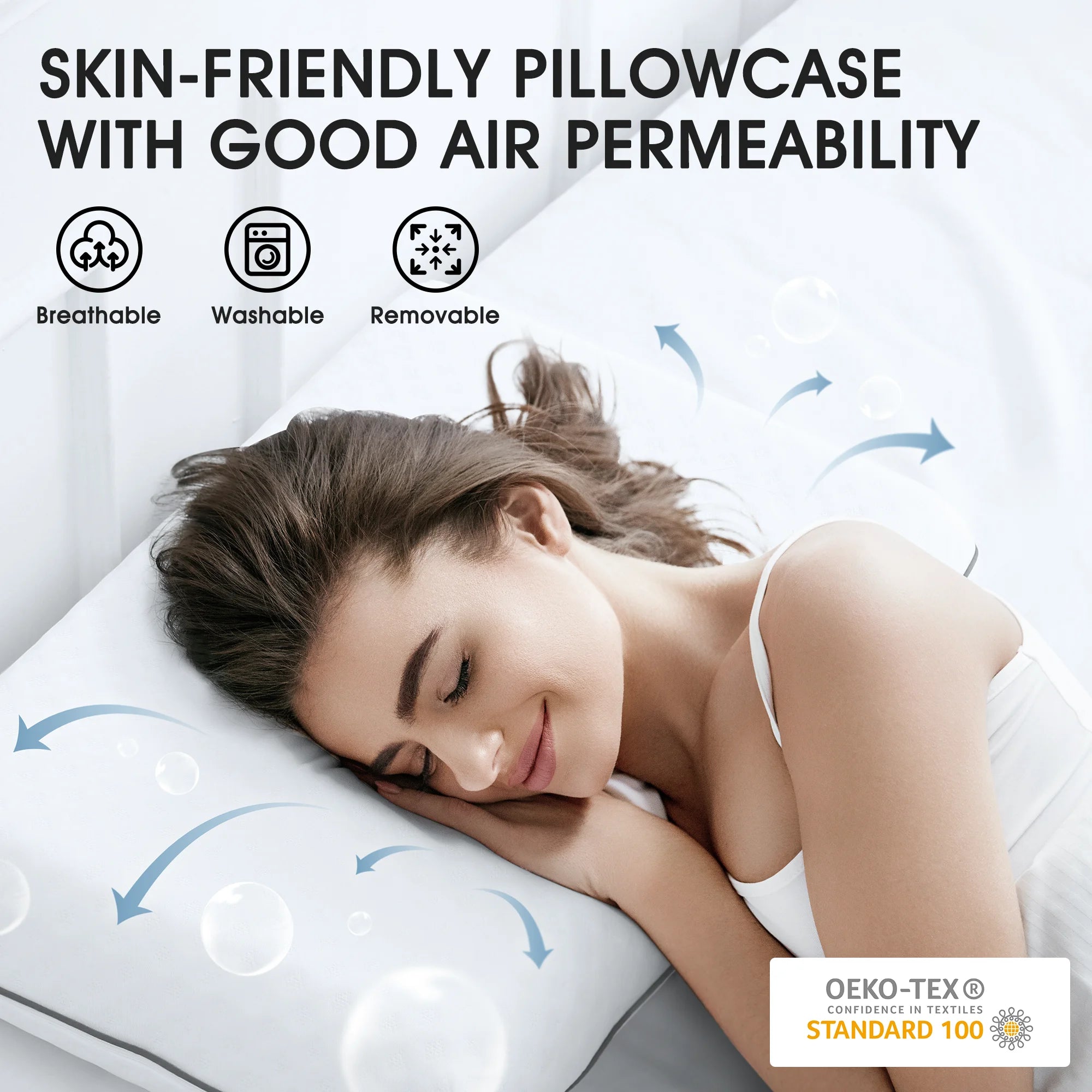 Cooling Gel Memory Foam Pillow, Standard Size Neck Support, 25"X16", 2-Pack