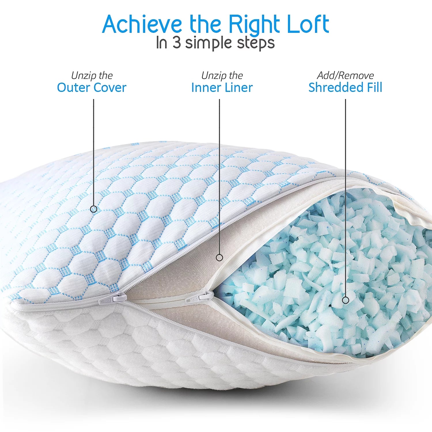 Virtu Temperature Regulating Reversible Small Toddler Pillow for Sleeping 1 - 3 Cooling Pillow, Toddler Memory Foam Pillow for Kids, 13" X 18"